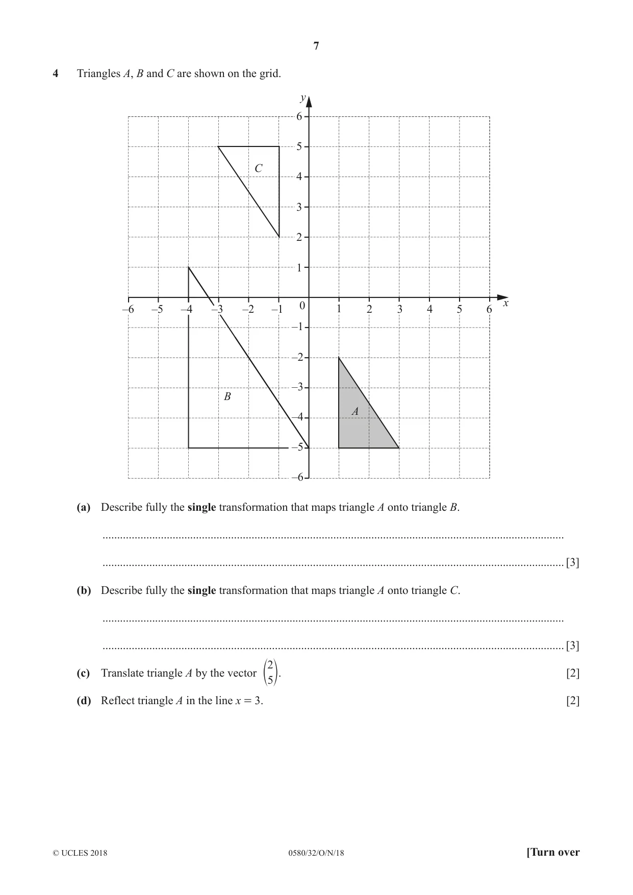 Cambridge IGCSE Mathematics 0580 2018 Oct/Nov Paper 3 · Variant 2 question paper, page 7 of 16
