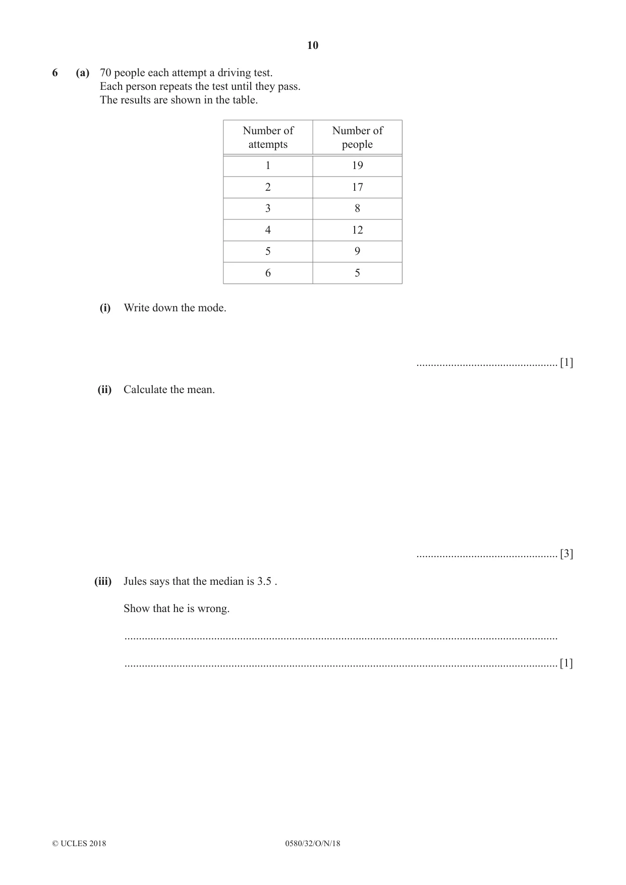 Cambridge IGCSE Mathematics 0580 2018 Oct/Nov Paper 3 · Variant 2 question paper, page 10 of 16