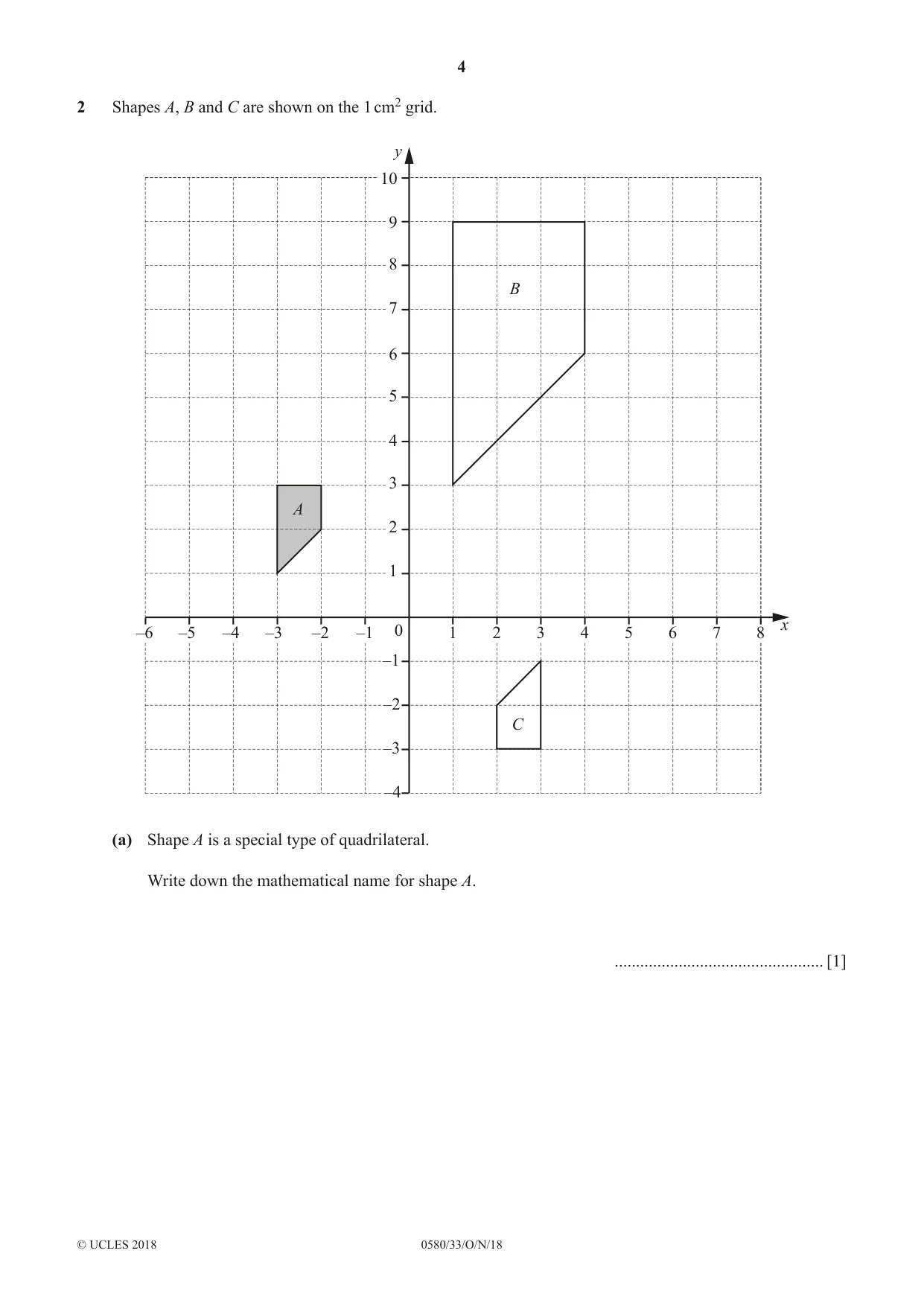 Cambridge IGCSE Mathematics 0580 2018 Oct/Nov Paper 3 · Variant 3 question paper, page 4 of 16