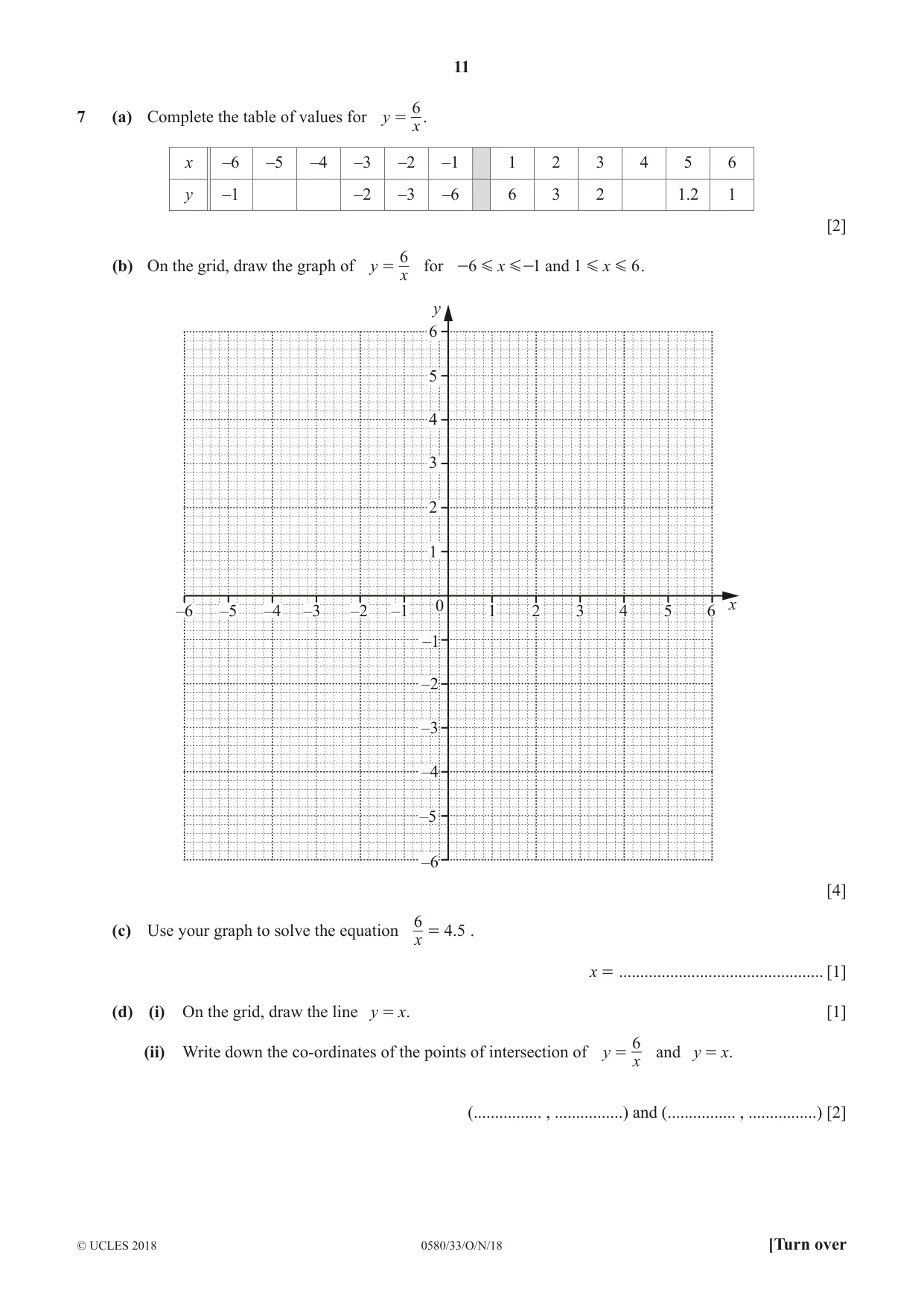 Cambridge IGCSE Mathematics 0580 2018 Oct/Nov Paper 3 · Variant 3 question paper, page 11 of 16