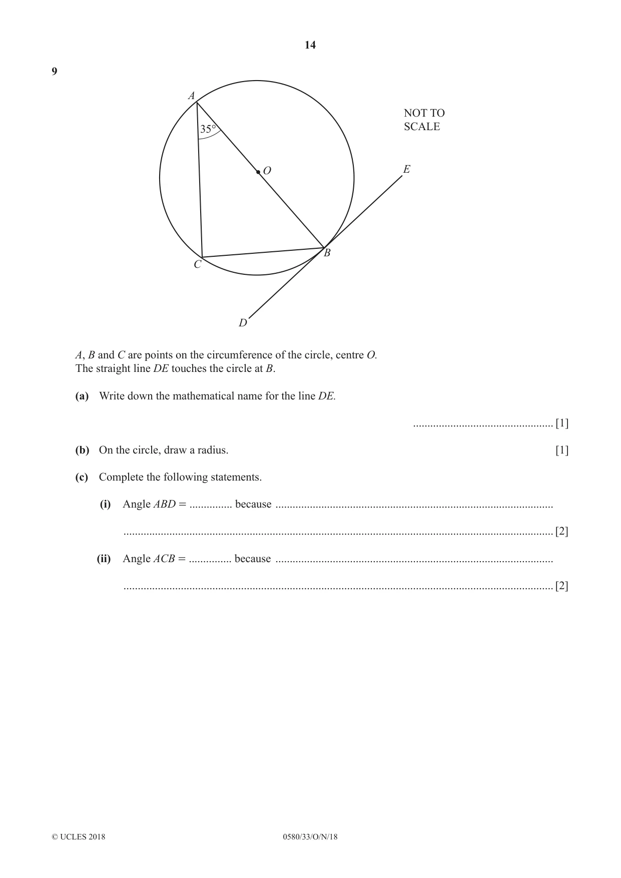Cambridge IGCSE Mathematics 0580 2018 Oct/Nov Paper 3 · Variant 3 question paper, page 14 of 16