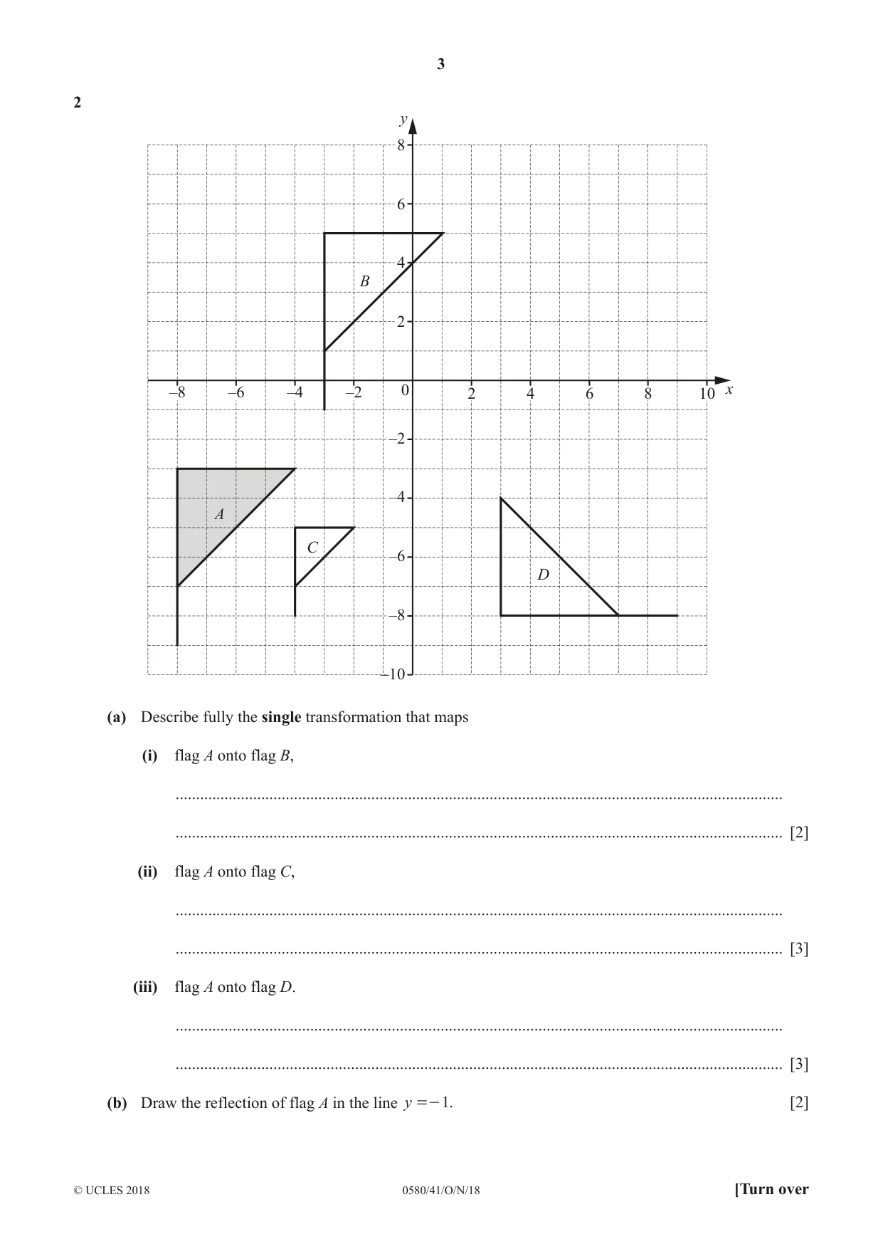Cambridge IGCSE Mathematics 0580 2018 Oct/Nov Paper 4 · Variant 1 question paper, page 3 of 16