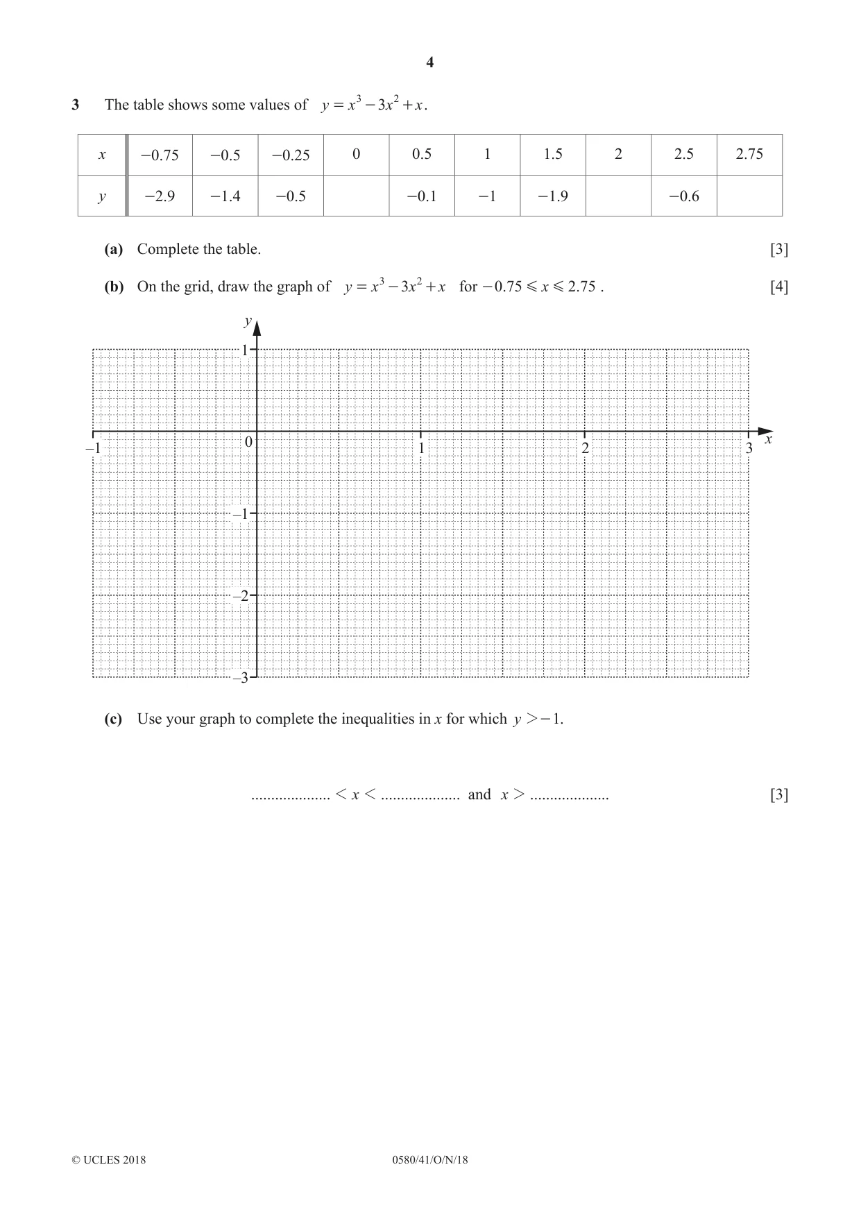 Cambridge IGCSE Mathematics 0580 2018 Oct/Nov Paper 4 · Variant 1 question paper, page 4 of 16
