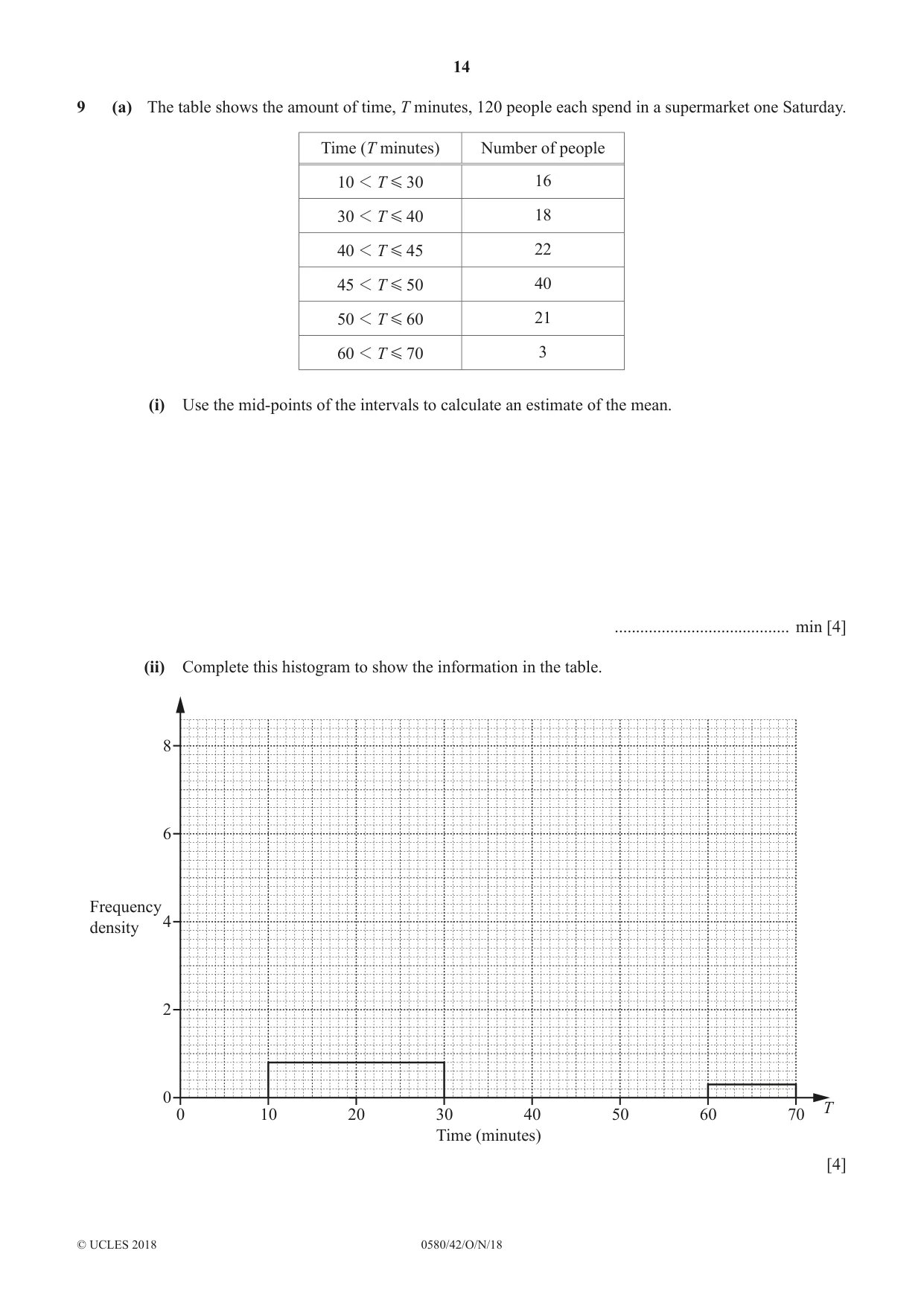 Cambridge IGCSE Mathematics 0580 2018 Oct/Nov Paper 4 · Variant 2 question paper, page 14 of 20