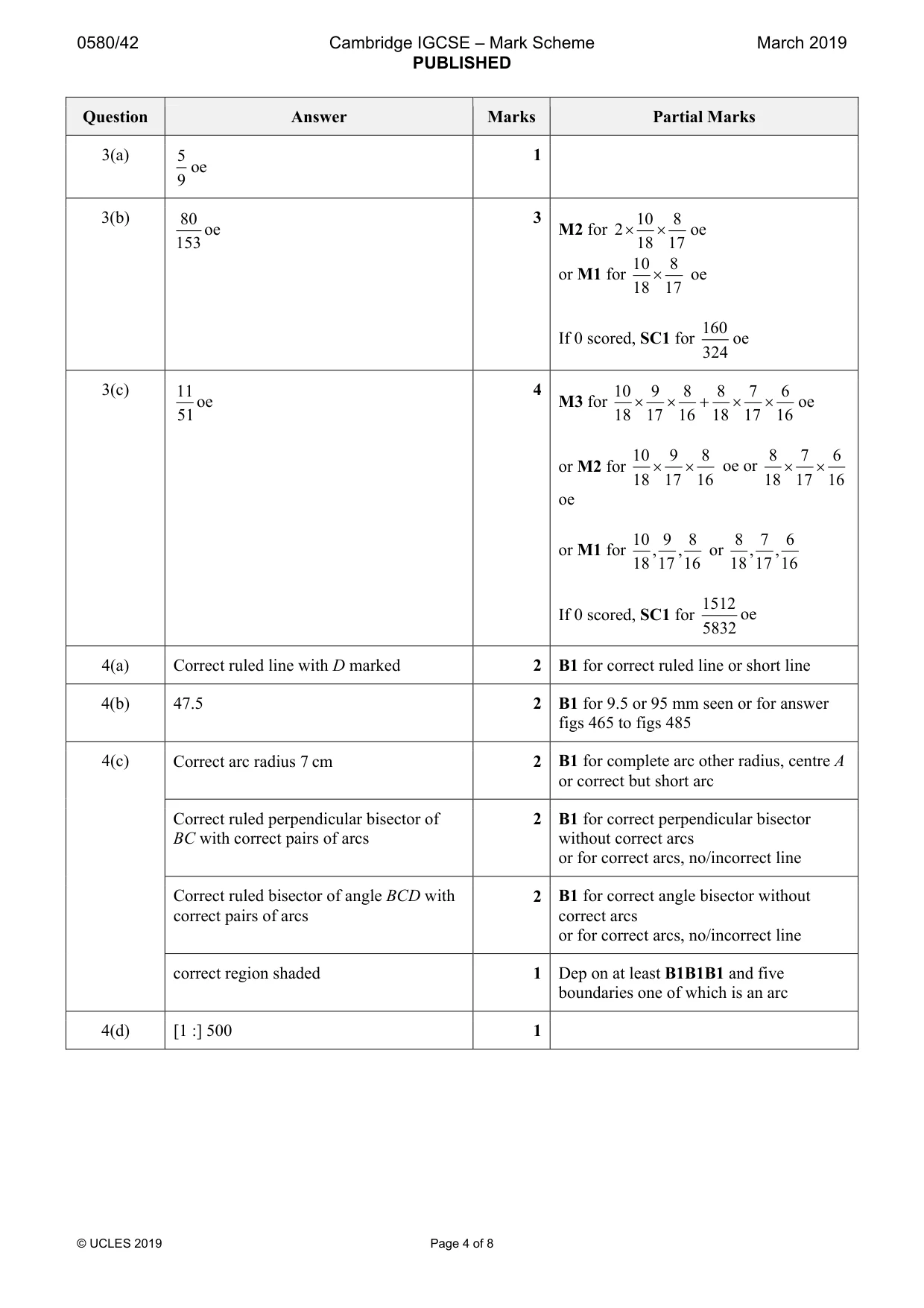 Mark scheme, page 4 of 8
