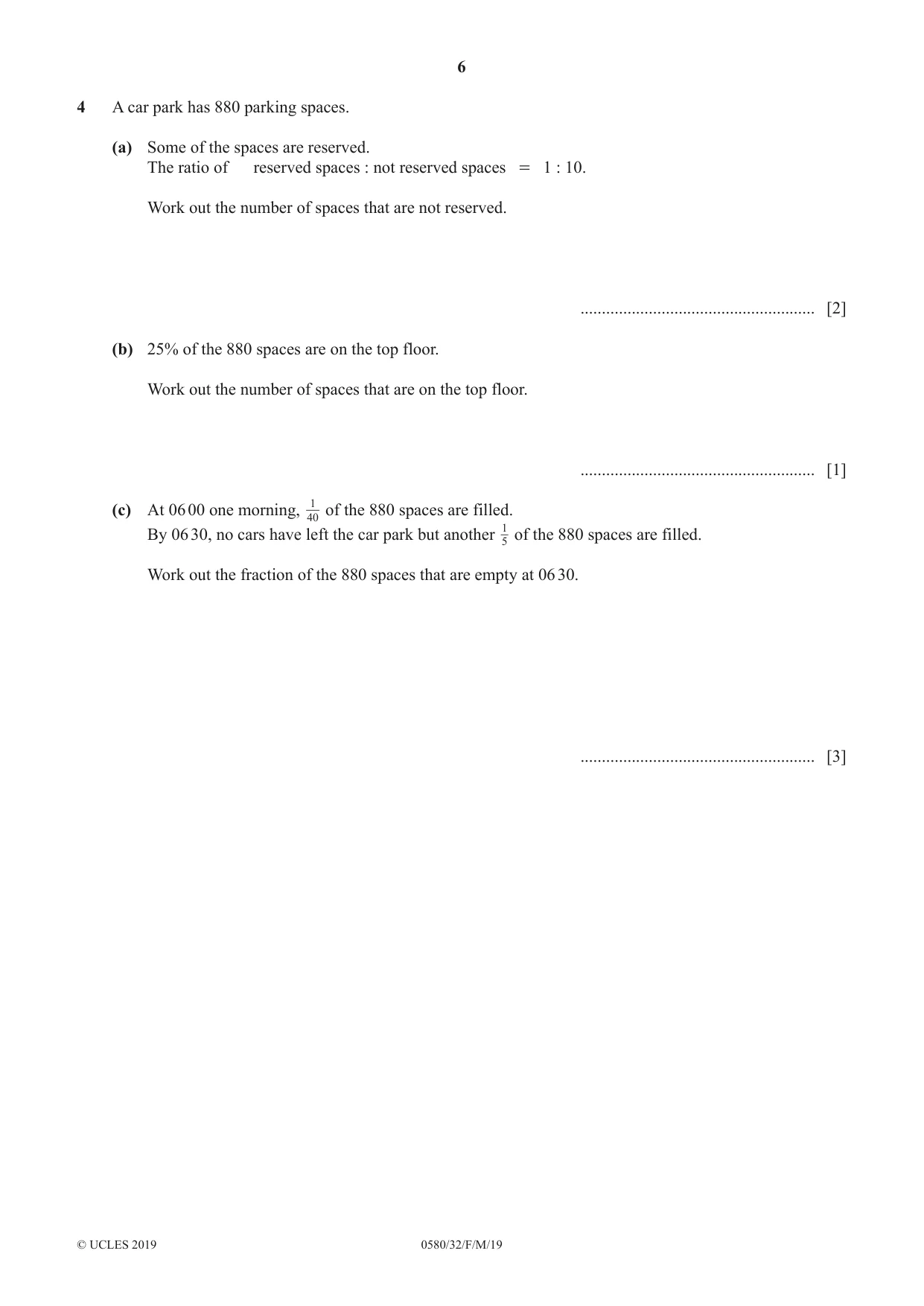 Cambridge IGCSE Mathematics 0580 2019 Feb/March Paper 3 · Variant 2 question paper, page 6 of 20