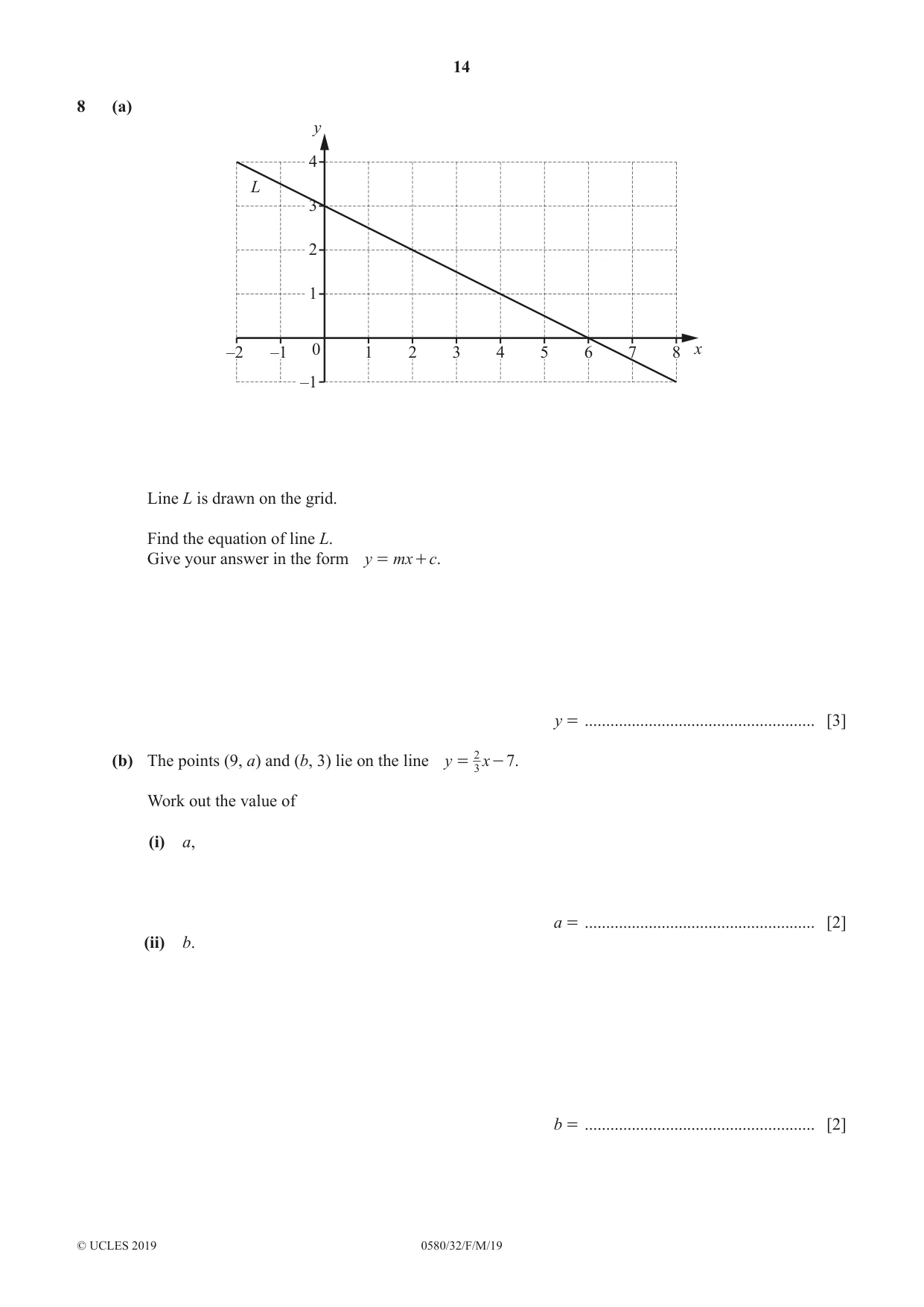 Cambridge IGCSE Mathematics 0580 2019 Feb/March Paper 3 · Variant 2 question paper, page 14 of 20