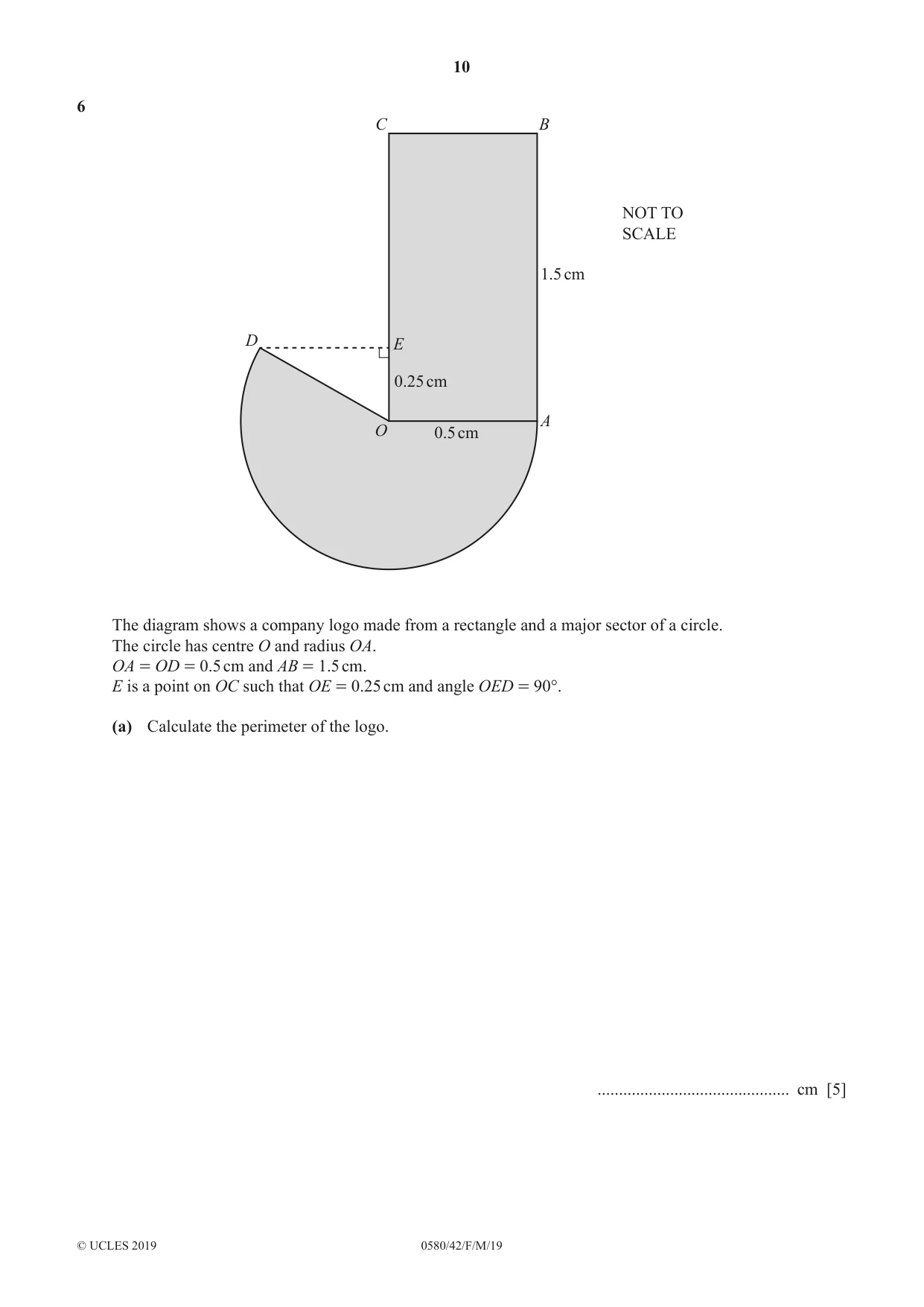 Cambridge IGCSE Mathematics 0580 2019 Feb/March Paper 4 · Variant 2 question paper, page 10 of 20