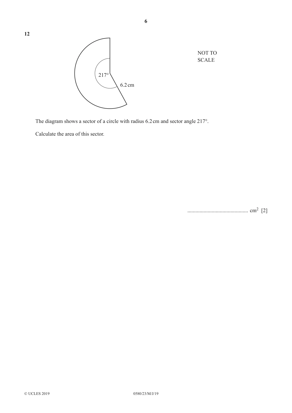 Cambridge IGCSE Mathematics 0580 2019 May/June Paper 2 · Variant 3 question paper, page 6 of 16