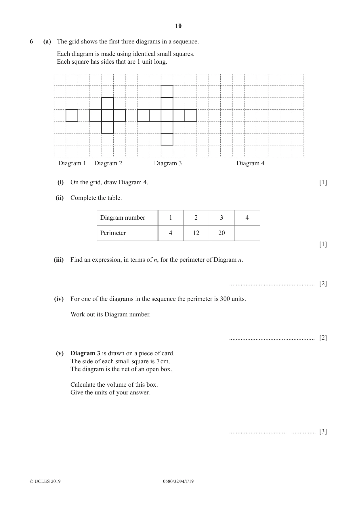 Cambridge IGCSE Mathematics 0580 2019 May/June Paper 3 · Variant 2 question paper, page 10 of 16