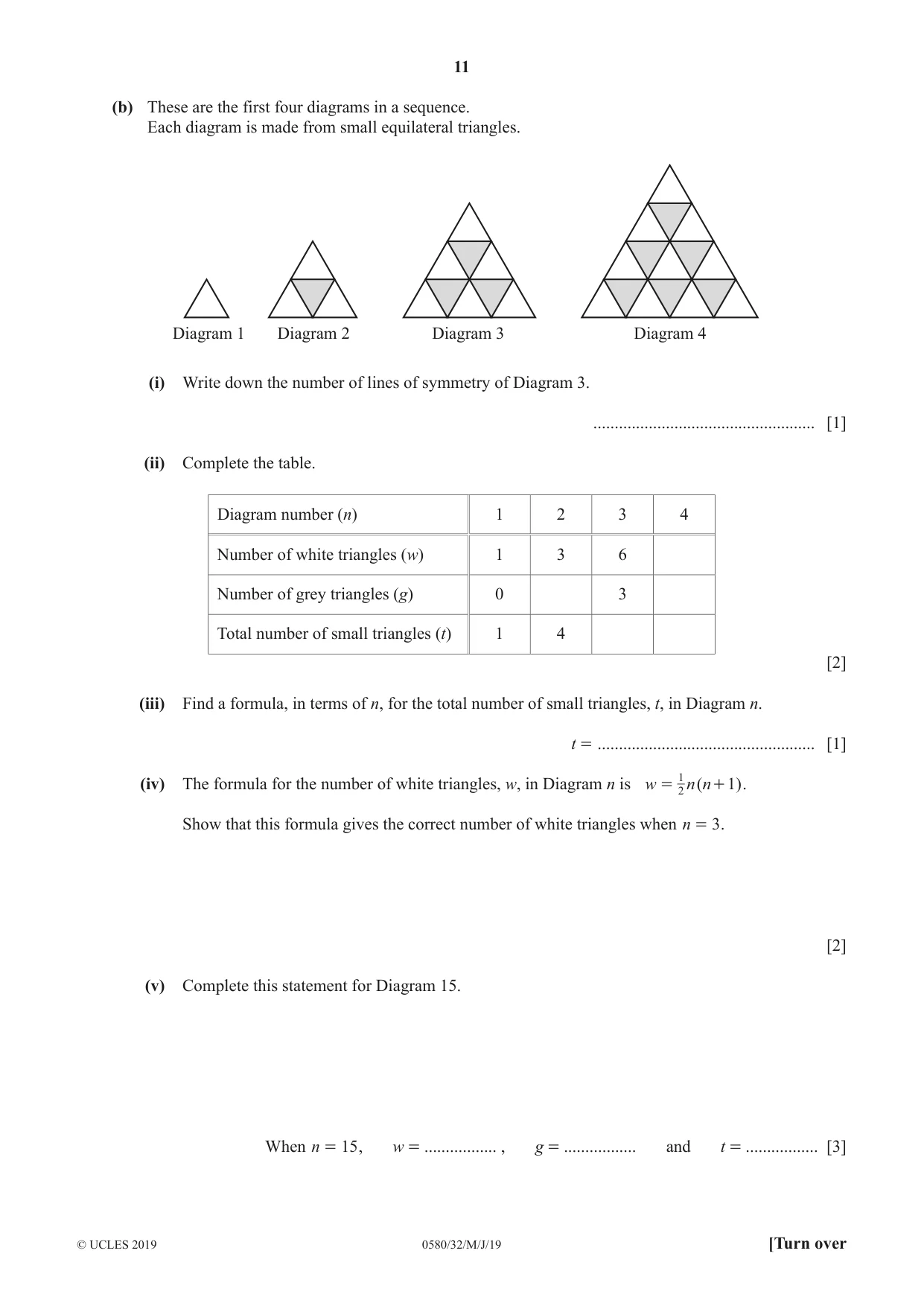 Cambridge IGCSE Mathematics 0580 2019 May/June Paper 3 · Variant 2 question paper, page 11 of 16
