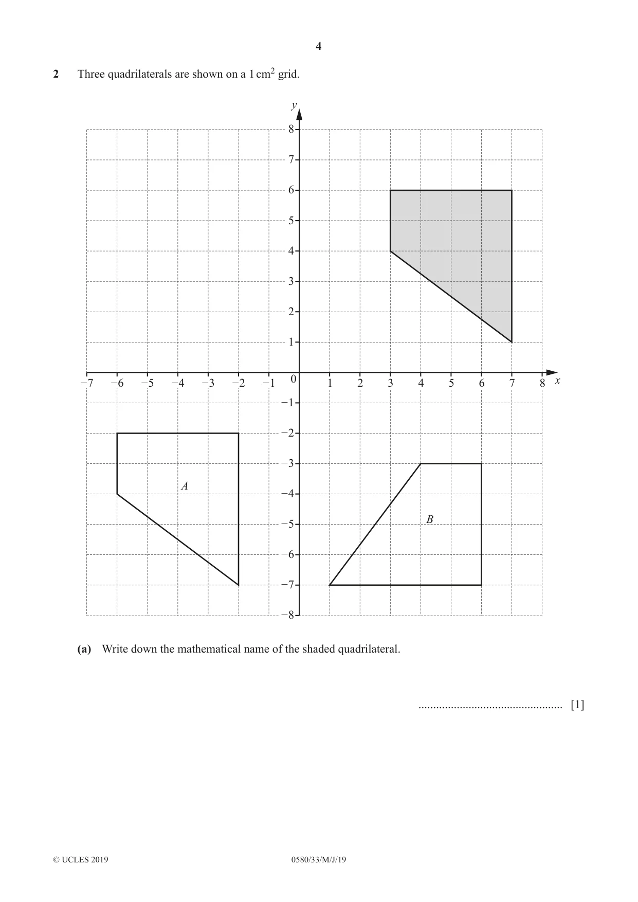Cambridge IGCSE Mathematics 0580 2019 May/June Paper 3 · Variant 3 question paper, page 4 of 16