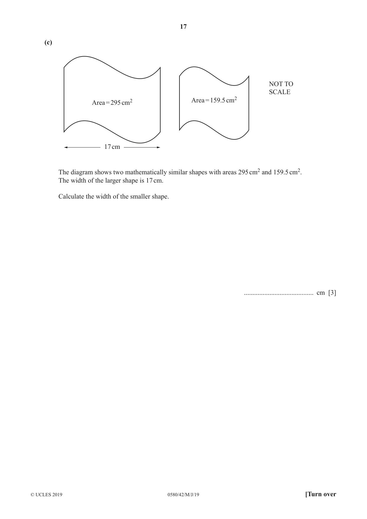 Cambridge IGCSE Mathematics 0580 2019 May/June Paper 4 · Variant 2 question paper, page 17 of 20