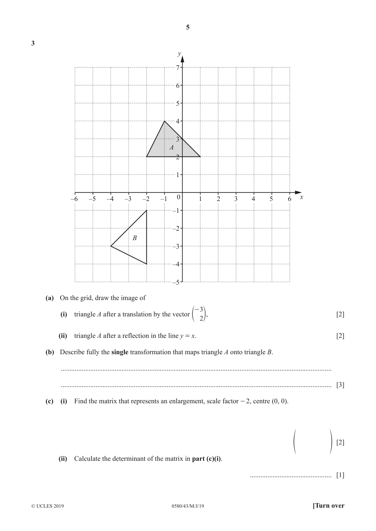 Cambridge IGCSE Mathematics 0580 2019 May/June Paper 4 · Variant 3 question paper, page 5 of 16