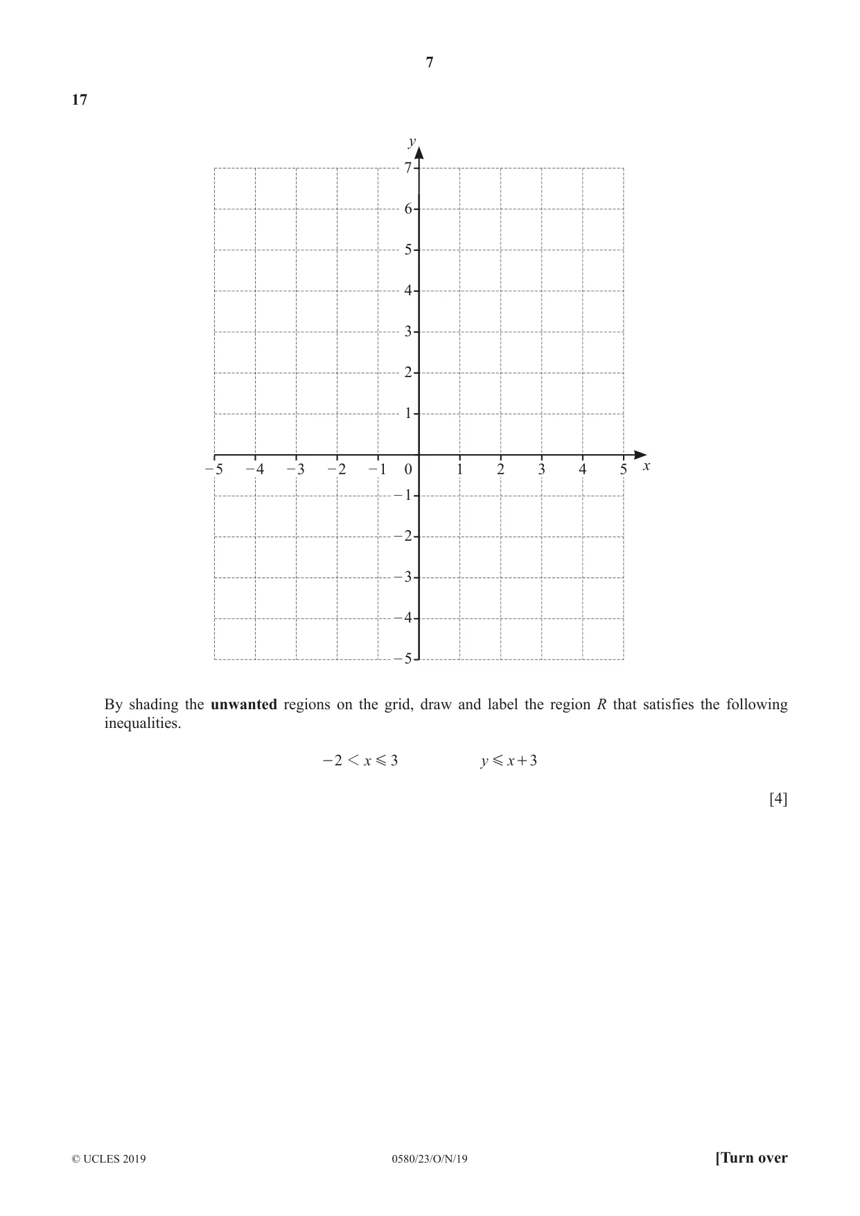 Cambridge IGCSE Mathematics 0580 2019 Oct/Nov Paper 2 · Variant 3 question paper, page 7 of 12