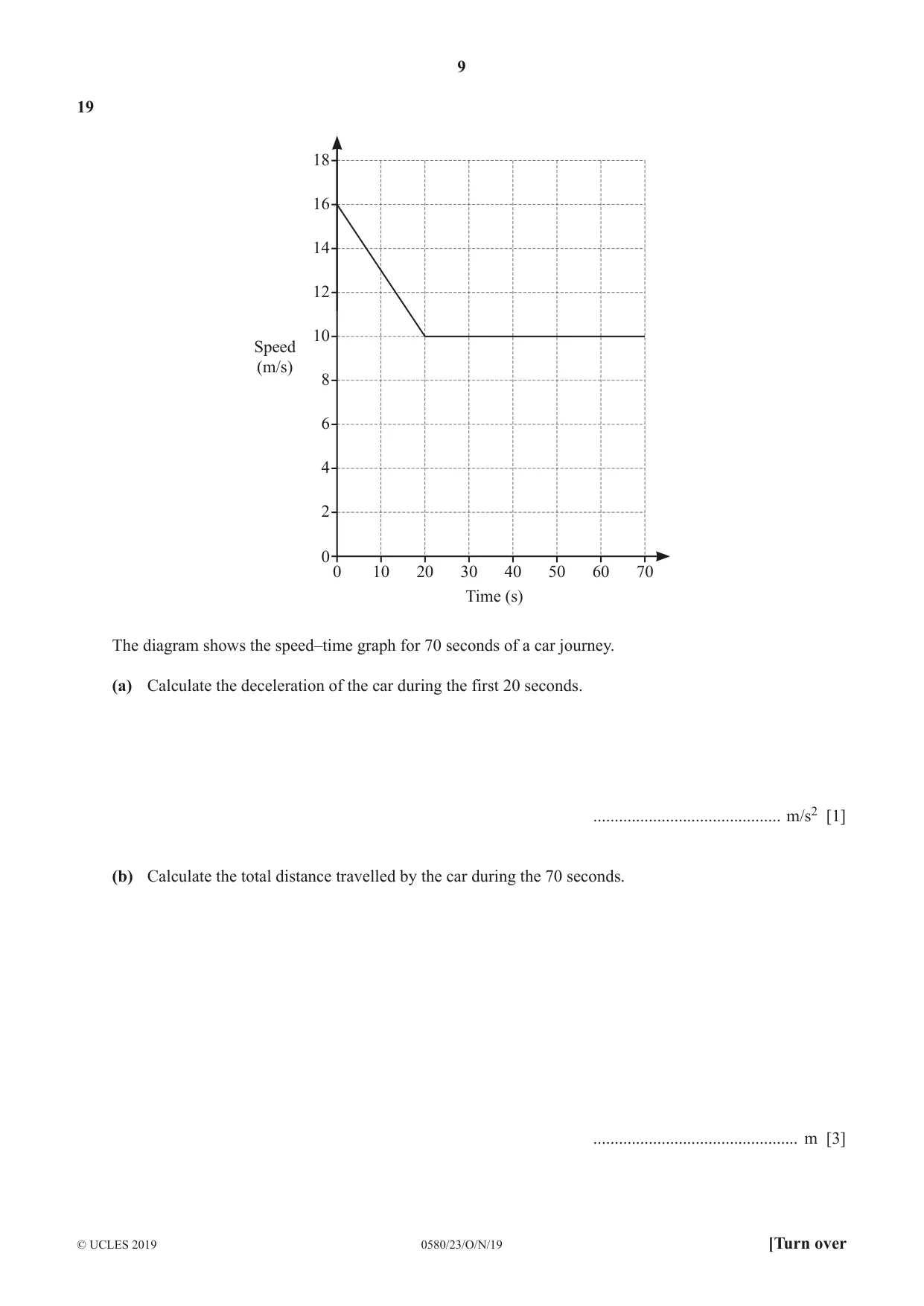 Cambridge IGCSE Mathematics 0580 2019 Oct/Nov Paper 2 · Variant 3 question paper, page 9 of 12