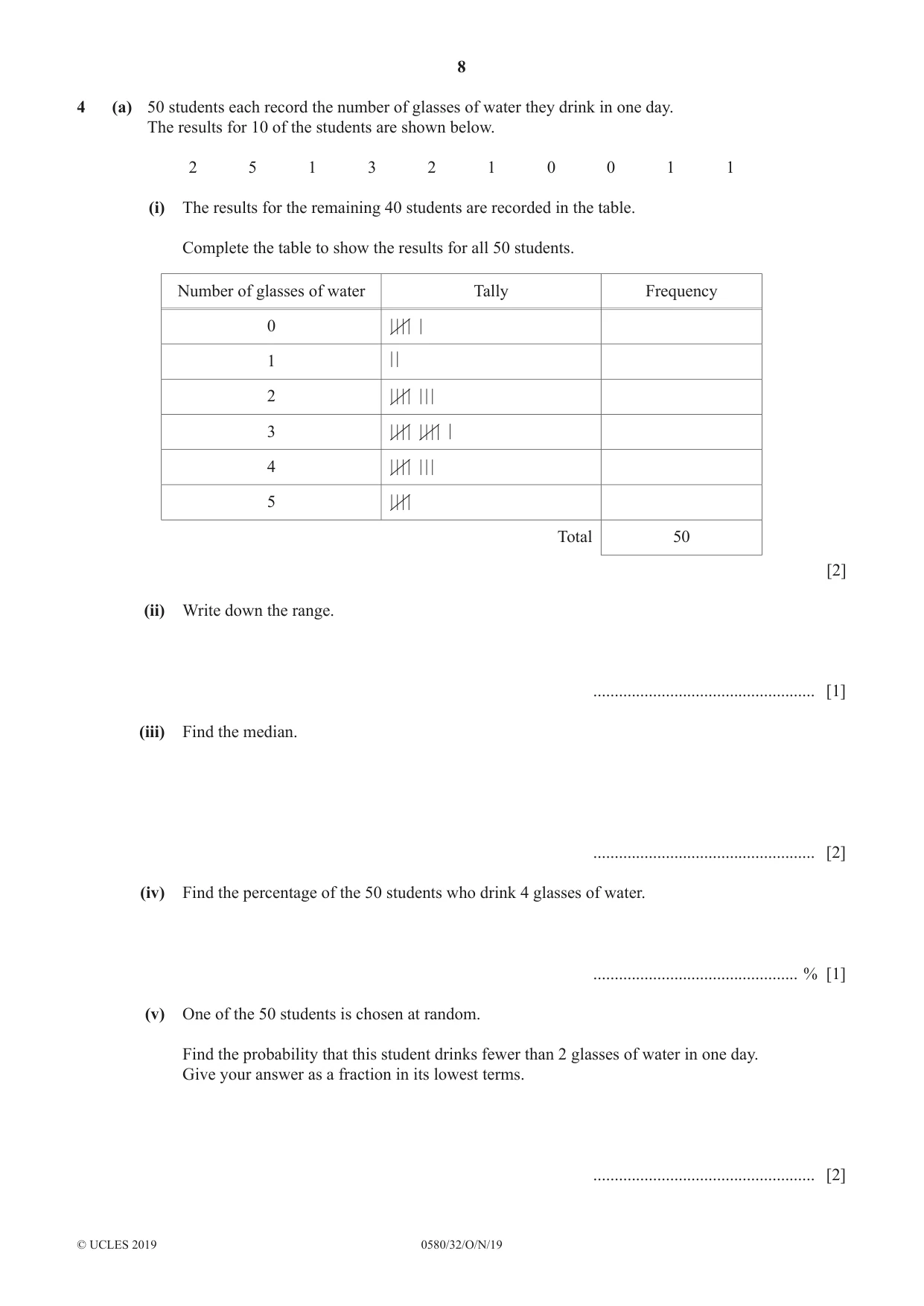 Cambridge IGCSE Mathematics 0580 2019 Oct/Nov Paper 3 · Variant 2 question paper, page 8 of 16