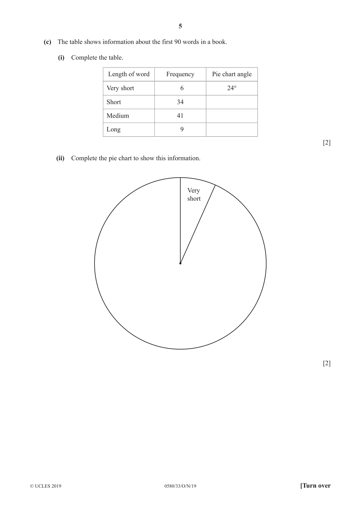 Cambridge IGCSE Mathematics 0580 2019 Oct/Nov Paper 3 · Variant 3 question paper, page 5 of 16