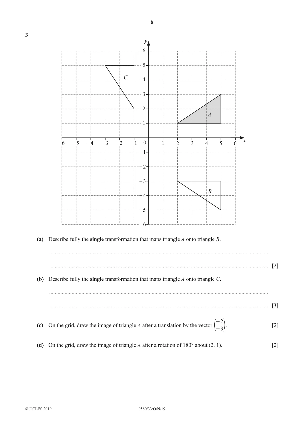 Cambridge IGCSE Mathematics 0580 2019 Oct/Nov Paper 3 · Variant 3 question paper, page 6 of 16