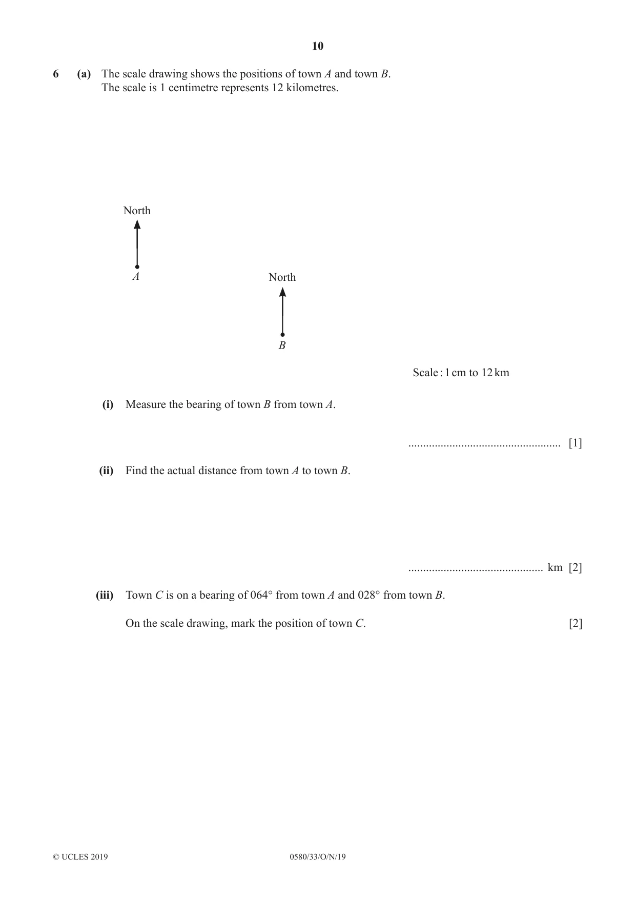 Cambridge IGCSE Mathematics 0580 2019 Oct/Nov Paper 3 · Variant 3 question paper, page 10 of 16