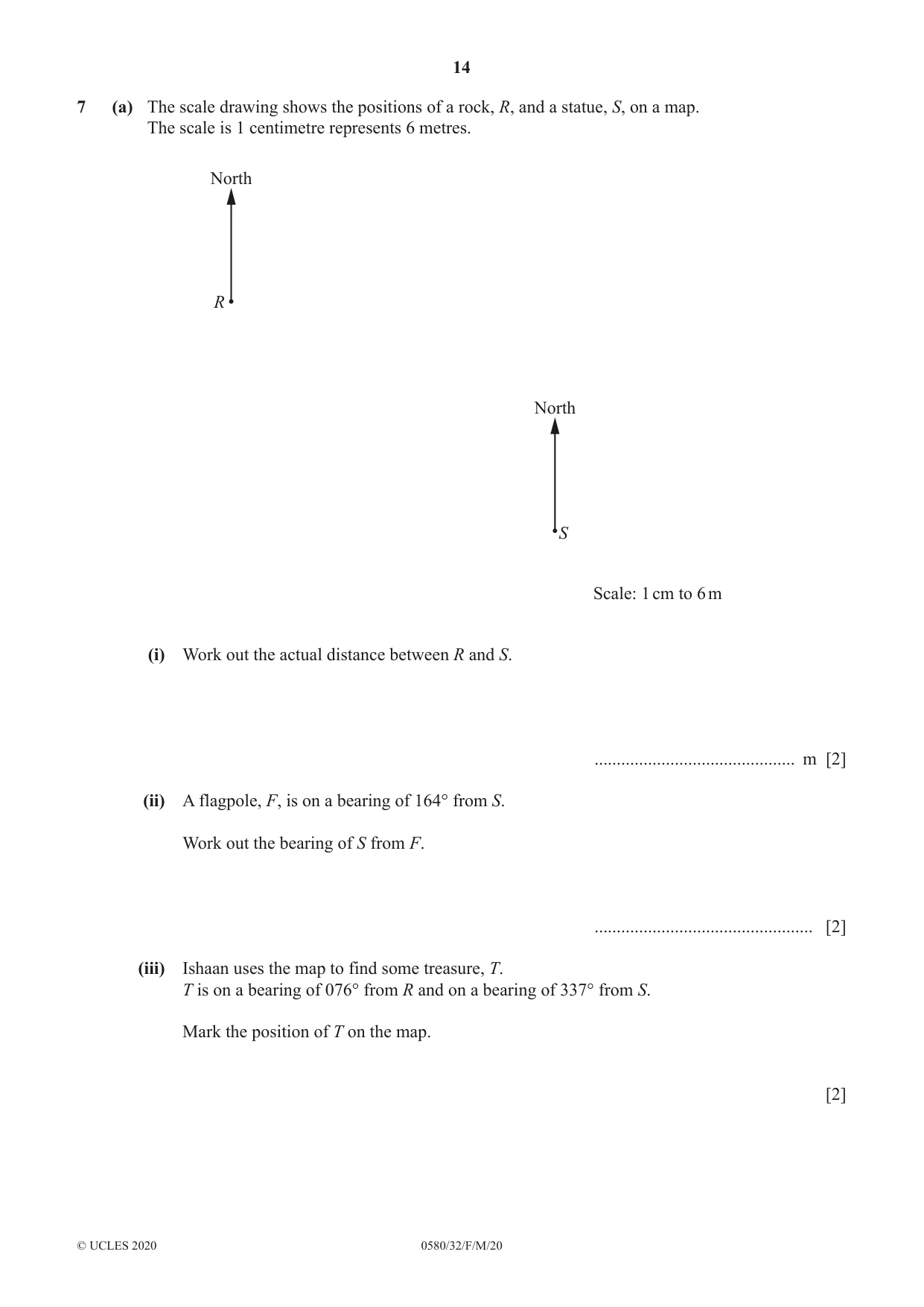 Cambridge IGCSE Mathematics 0580 2020 Feb/March Paper 3 · Variant 2 question paper, page 14 of 20