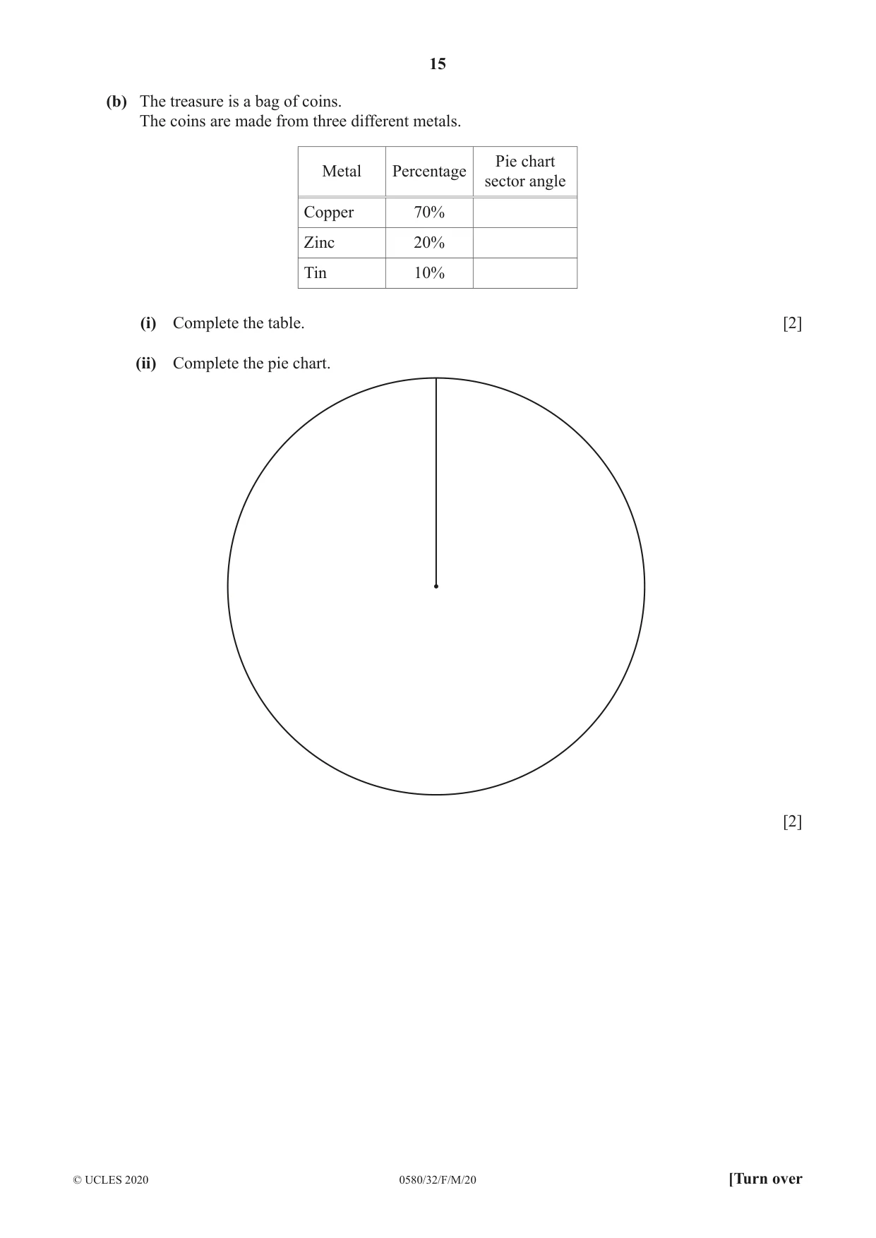 Cambridge IGCSE Mathematics 0580 2020 Feb/March Paper 3 · Variant 2 question paper, page 15 of 20