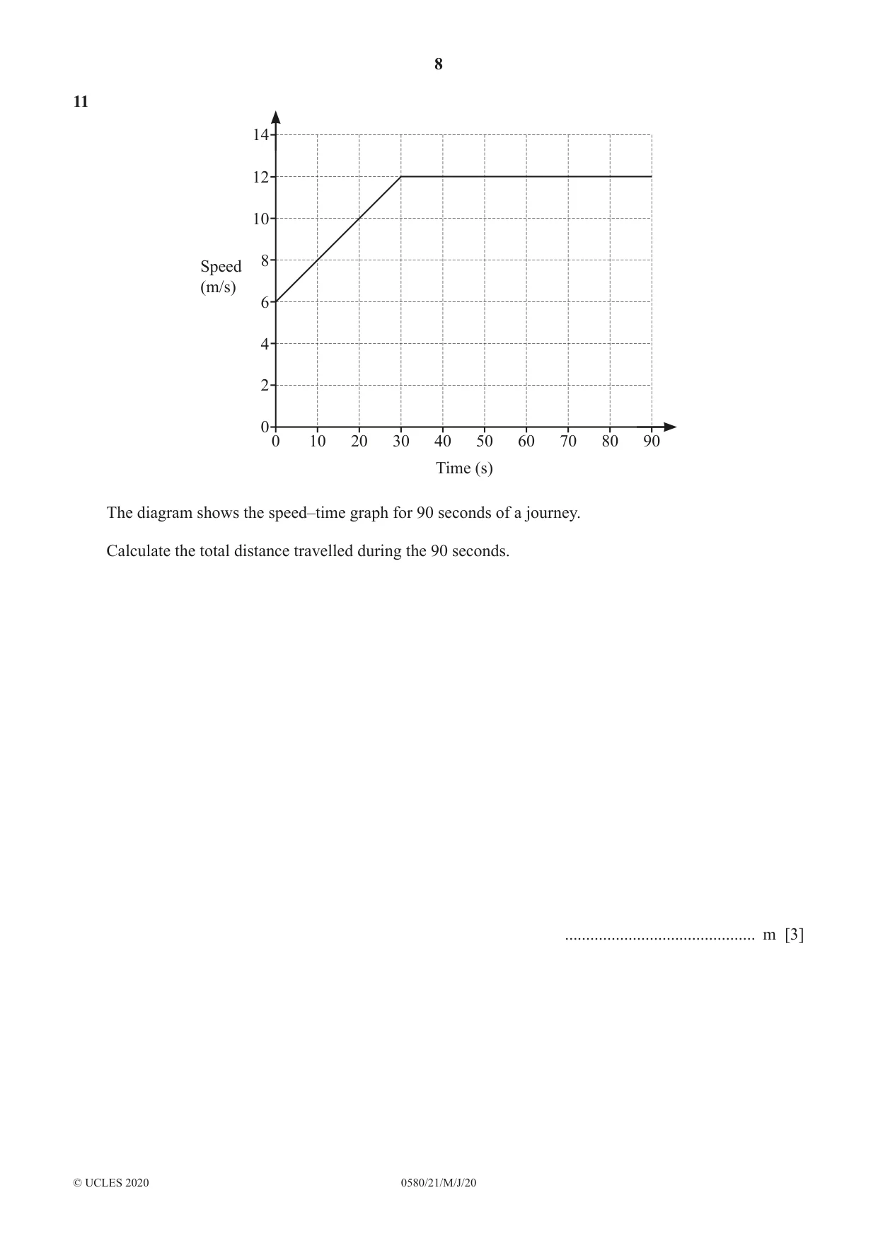 Cambridge IGCSE Mathematics 0580 2020 May/June Paper 2 · Variant 1 question paper, page 8 of 16