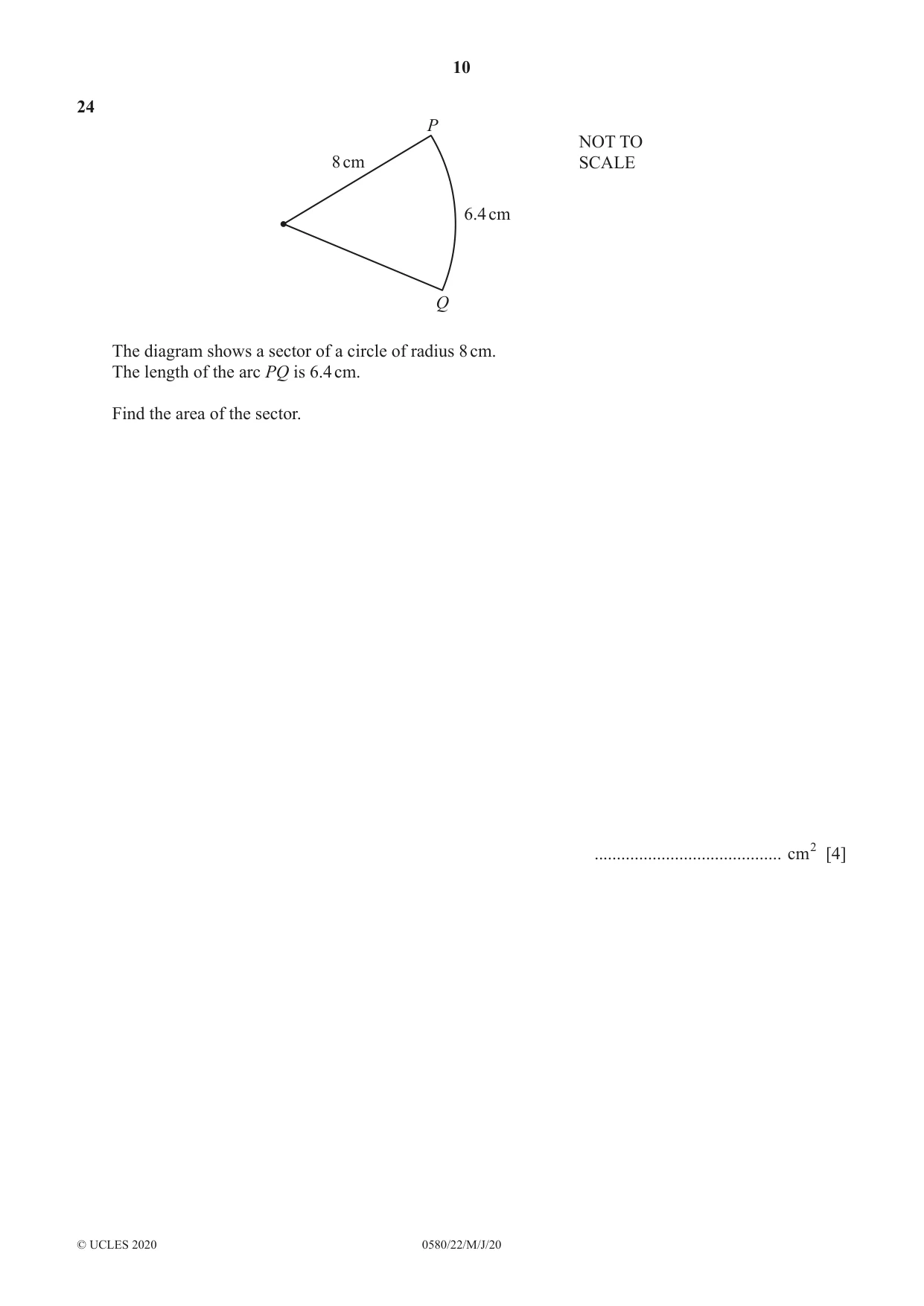 Cambridge IGCSE Mathematics 0580 2020 May/June Paper 2 · Variant 2 question paper, page 10 of 12