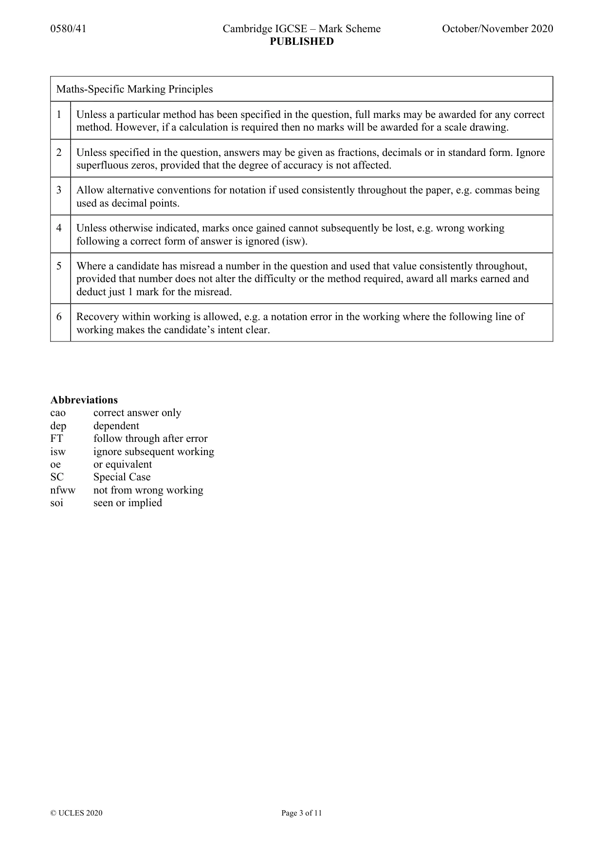 Mark scheme, page 3 of 11