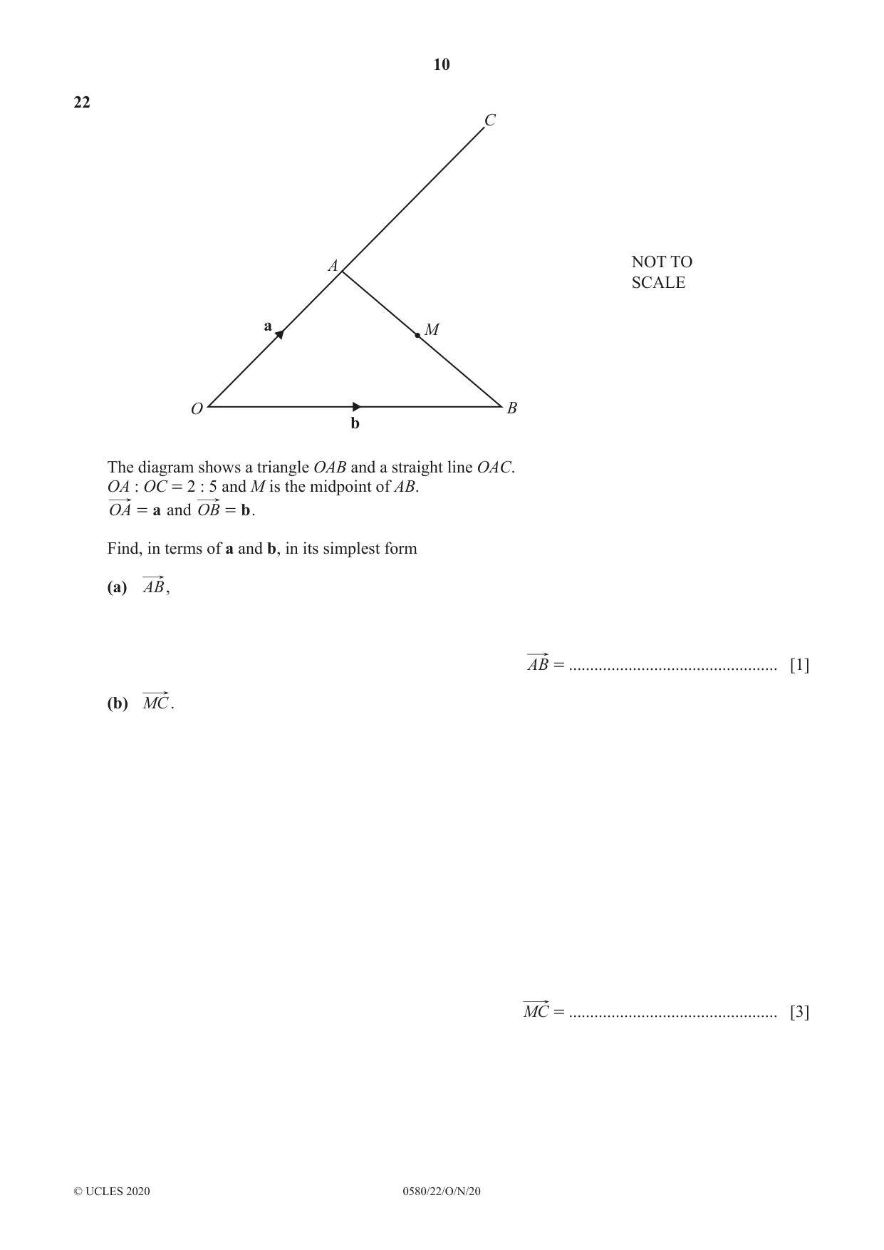 Cambridge IGCSE Mathematics 0580 2020 Oct/Nov Paper 2 · Variant 2 question paper, page 10 of 12