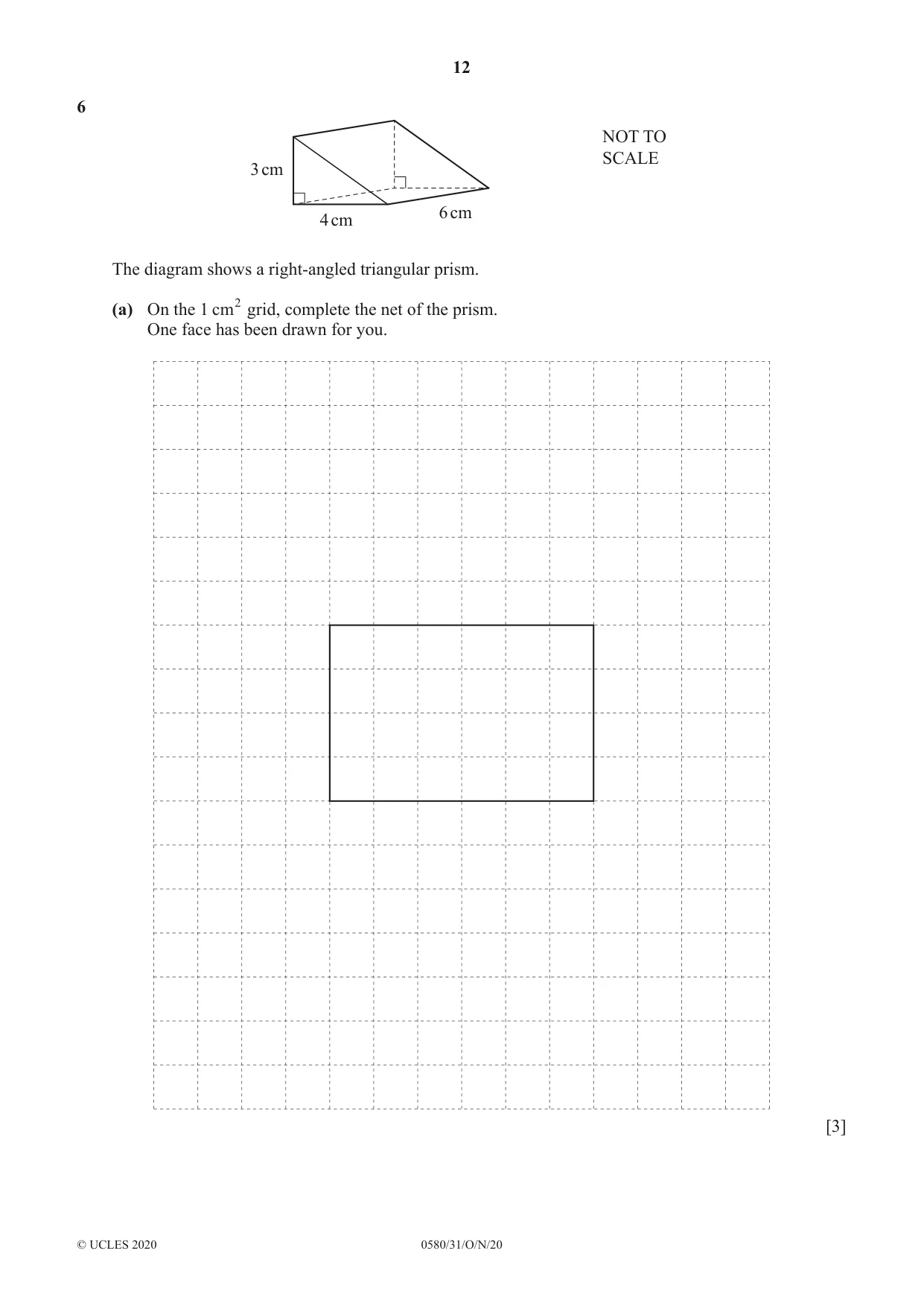 Cambridge IGCSE Mathematics 0580 2020 Oct/Nov Paper 3 · Variant 1 question paper, page 12 of 20