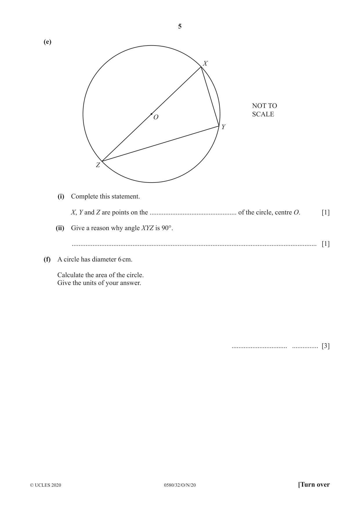 Cambridge IGCSE Mathematics 0580 2020 Oct/Nov Paper 3 · Variant 2 question paper, page 5 of 16