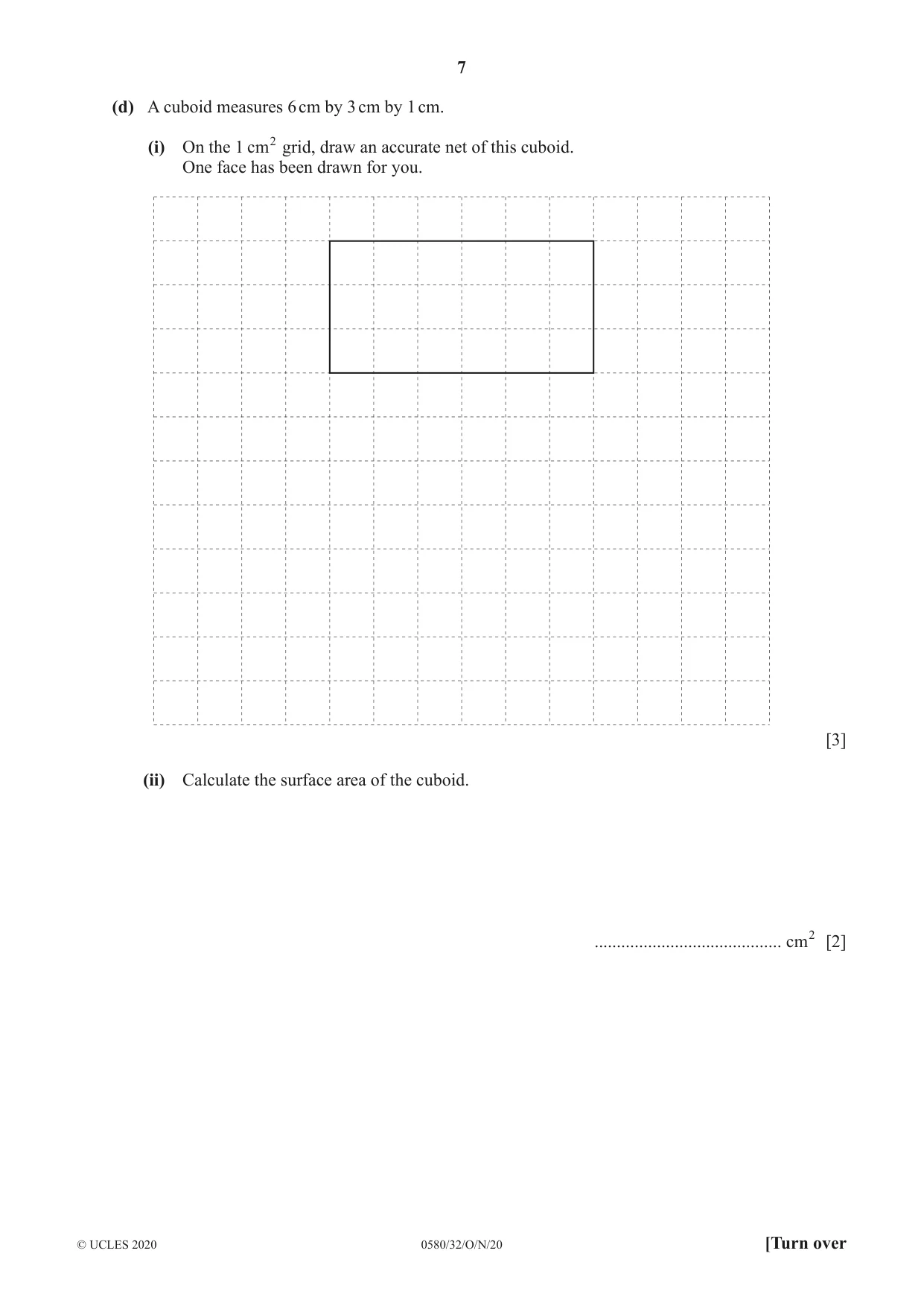 Cambridge IGCSE Mathematics 0580 2020 Oct/Nov Paper 3 · Variant 2 question paper, page 7 of 16