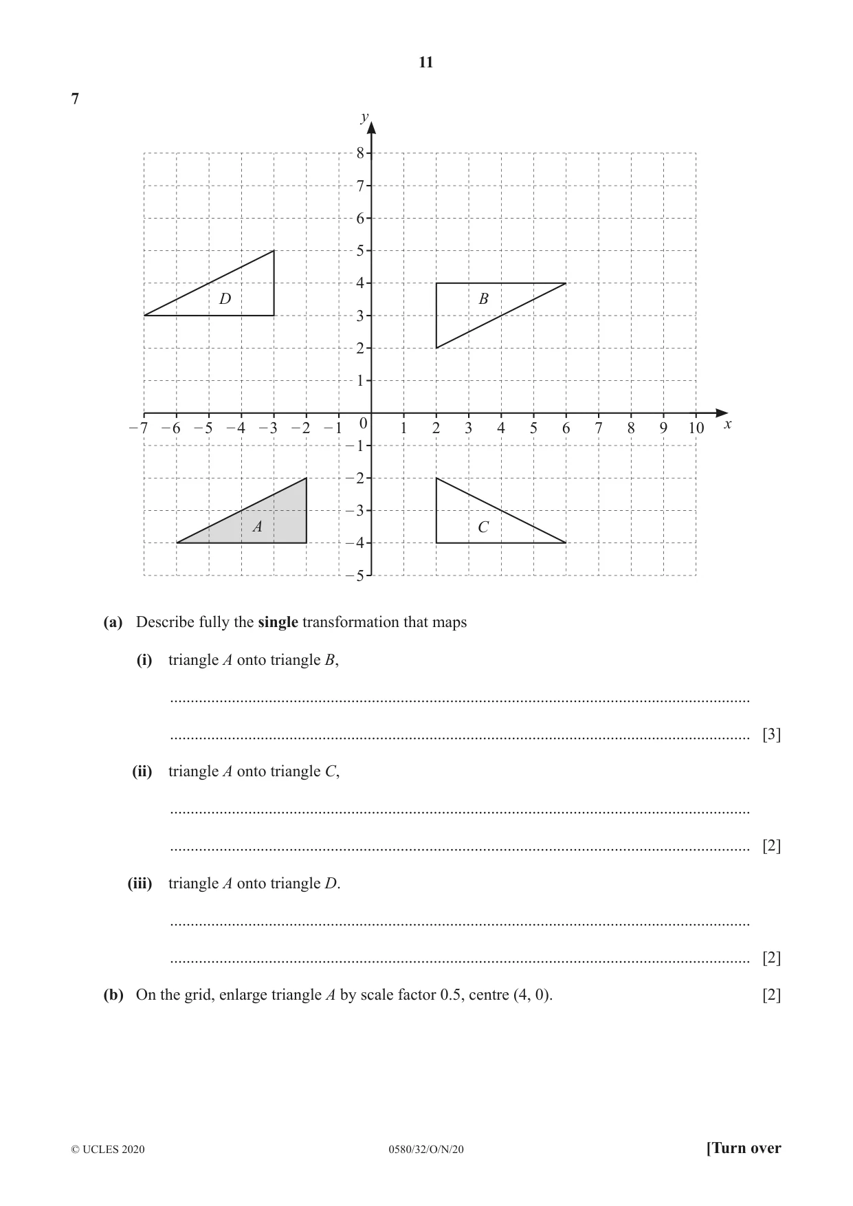 Cambridge IGCSE Mathematics 0580 2020 Oct/Nov Paper 3 · Variant 2 question paper, page 11 of 16