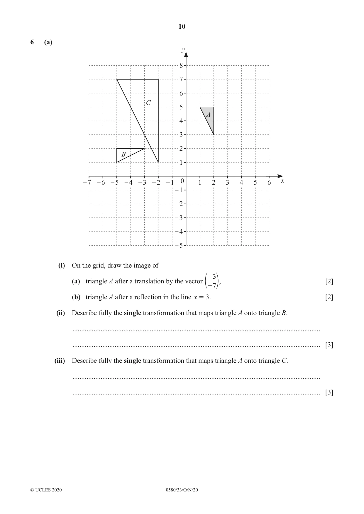 Cambridge IGCSE Mathematics 0580 2020 Oct/Nov Paper 3 · Variant 3 question paper, page 10 of 16