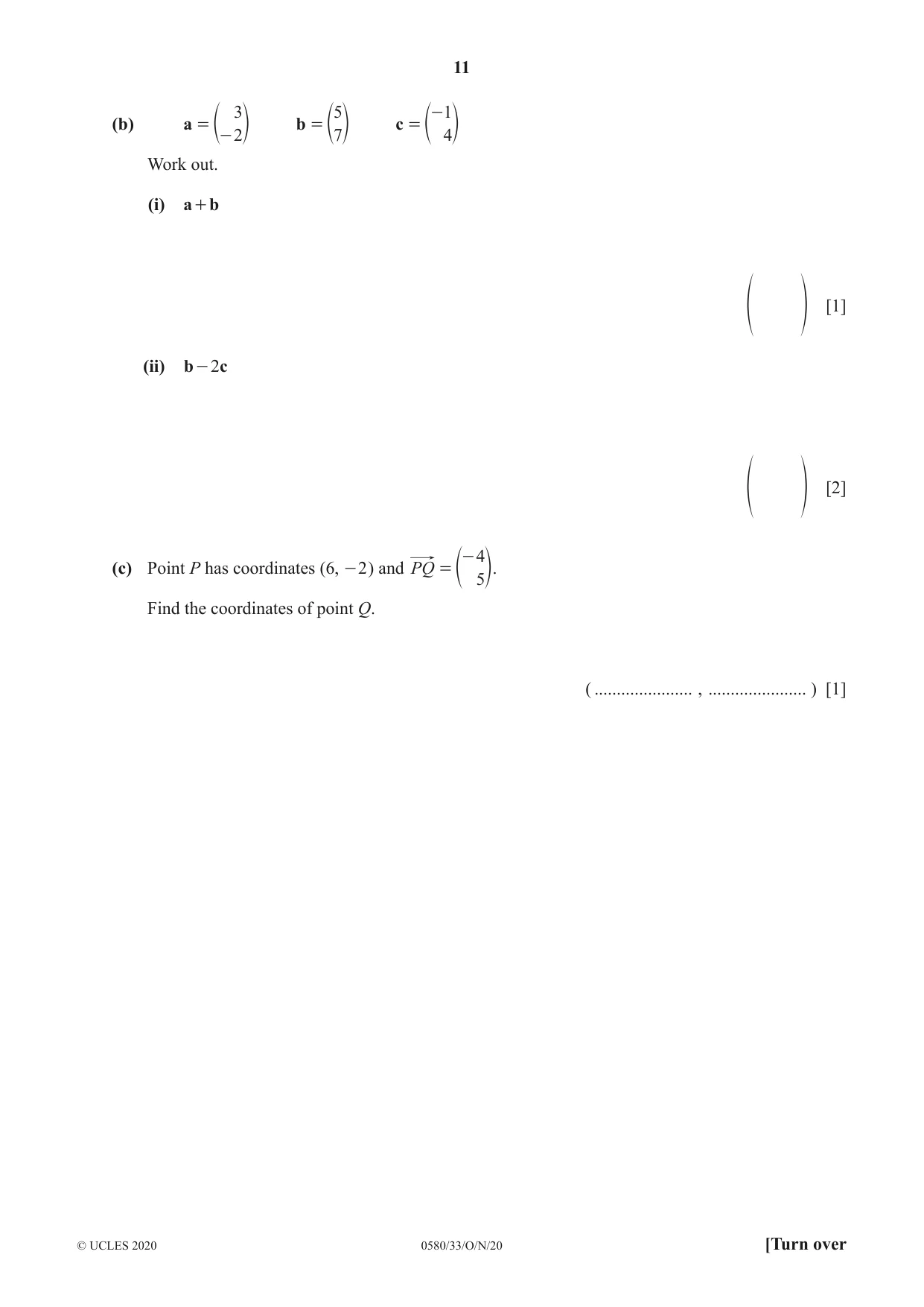 Cambridge IGCSE Mathematics 0580 2020 Oct/Nov Paper 3 · Variant 3 question paper, page 11 of 16