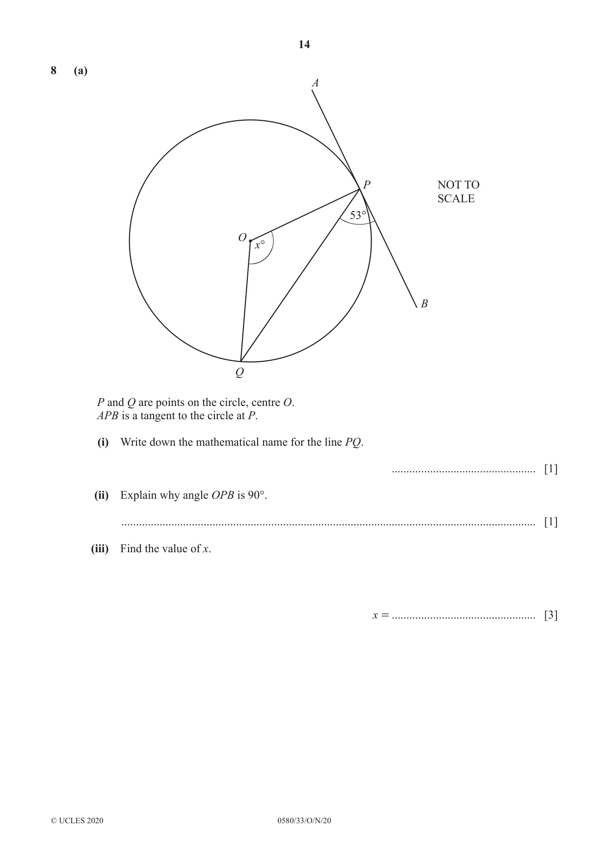 Cambridge IGCSE Mathematics 0580 2020 Oct/Nov Paper 3 · Variant 3 question paper, page 14 of 16