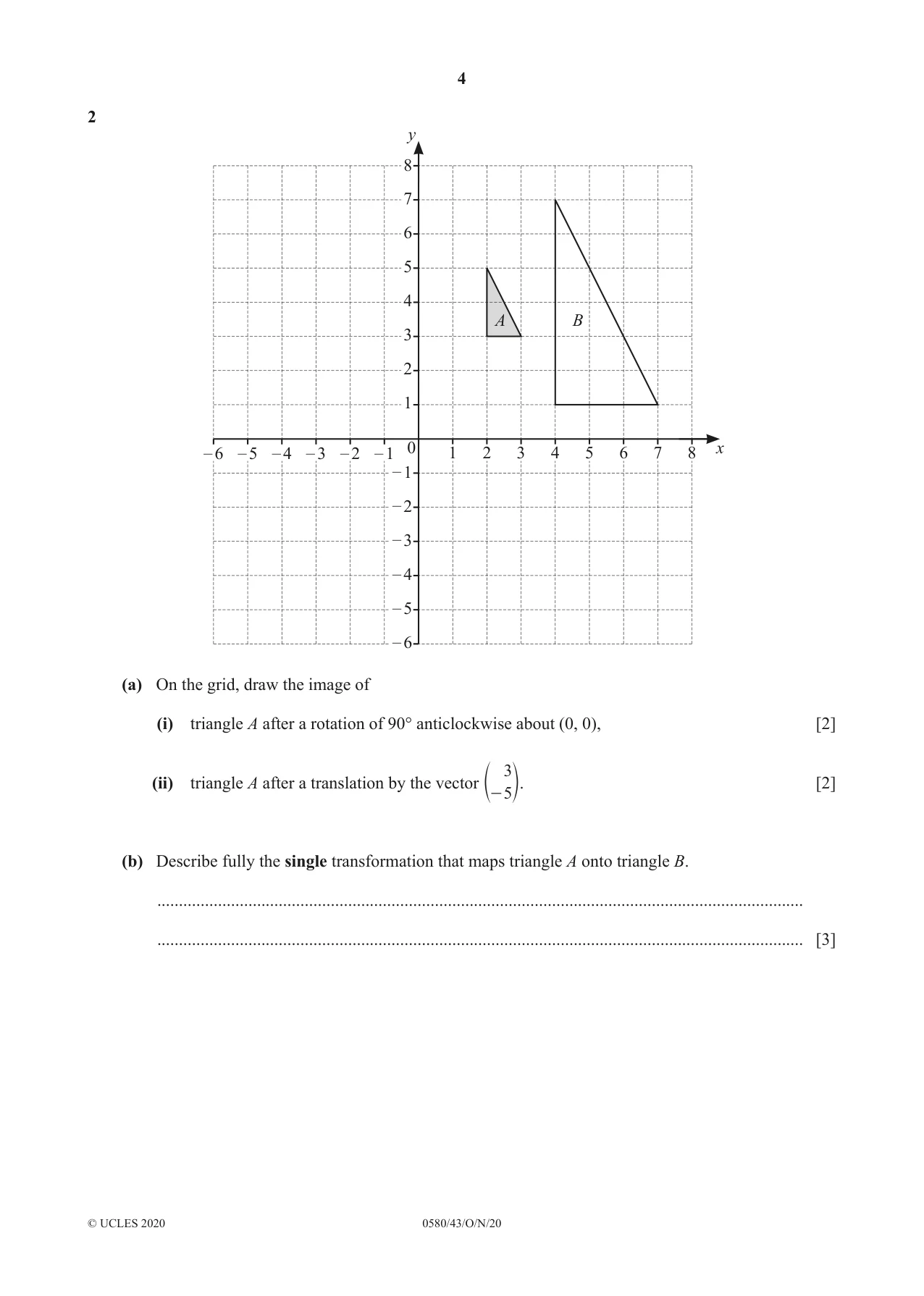 Cambridge IGCSE Mathematics 0580 2020 Oct/Nov Paper 4 · Variant 3 question paper, page 4 of 20