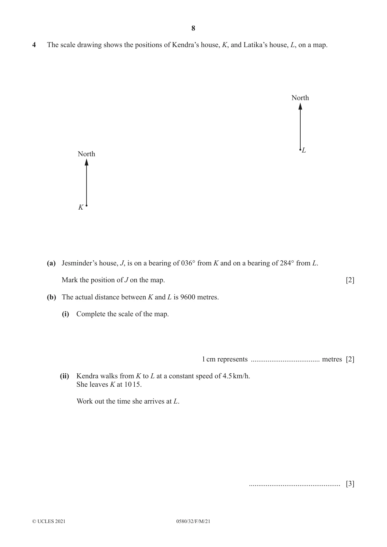Cambridge IGCSE Mathematics 0580 2021 Feb/March Paper 3 · Variant 2 question paper, page 8 of 20