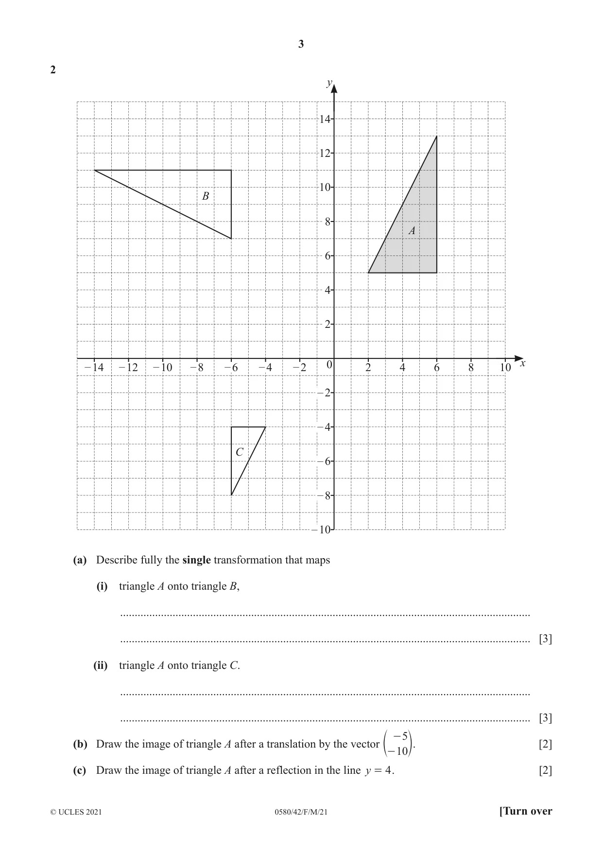 Cambridge IGCSE Mathematics 0580 2021 Feb/March Paper 4 · Variant 2 question paper, page 3 of 20