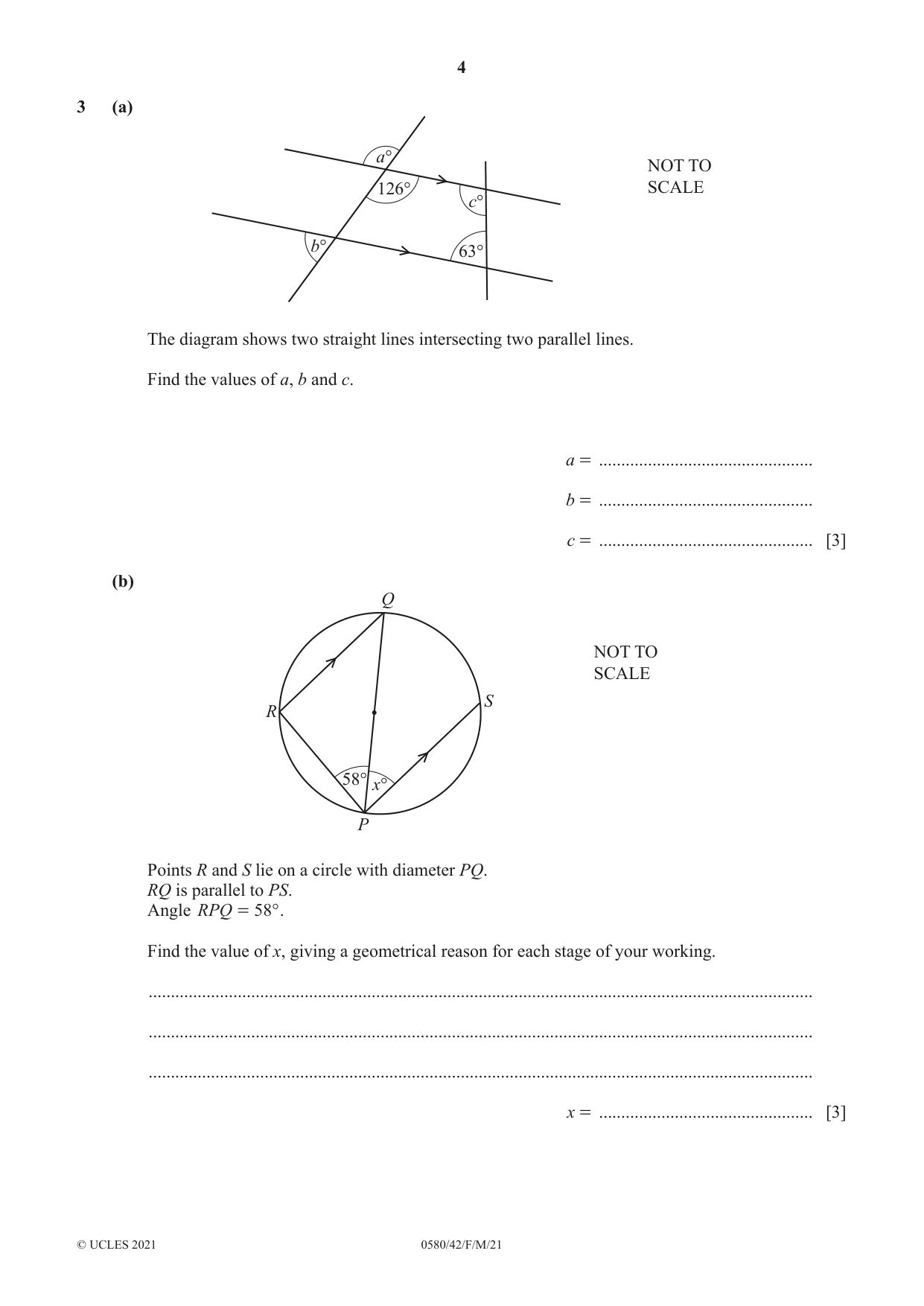 Cambridge IGCSE Mathematics 0580 2021 Feb/March Paper 4 · Variant 2 question paper, page 4 of 20