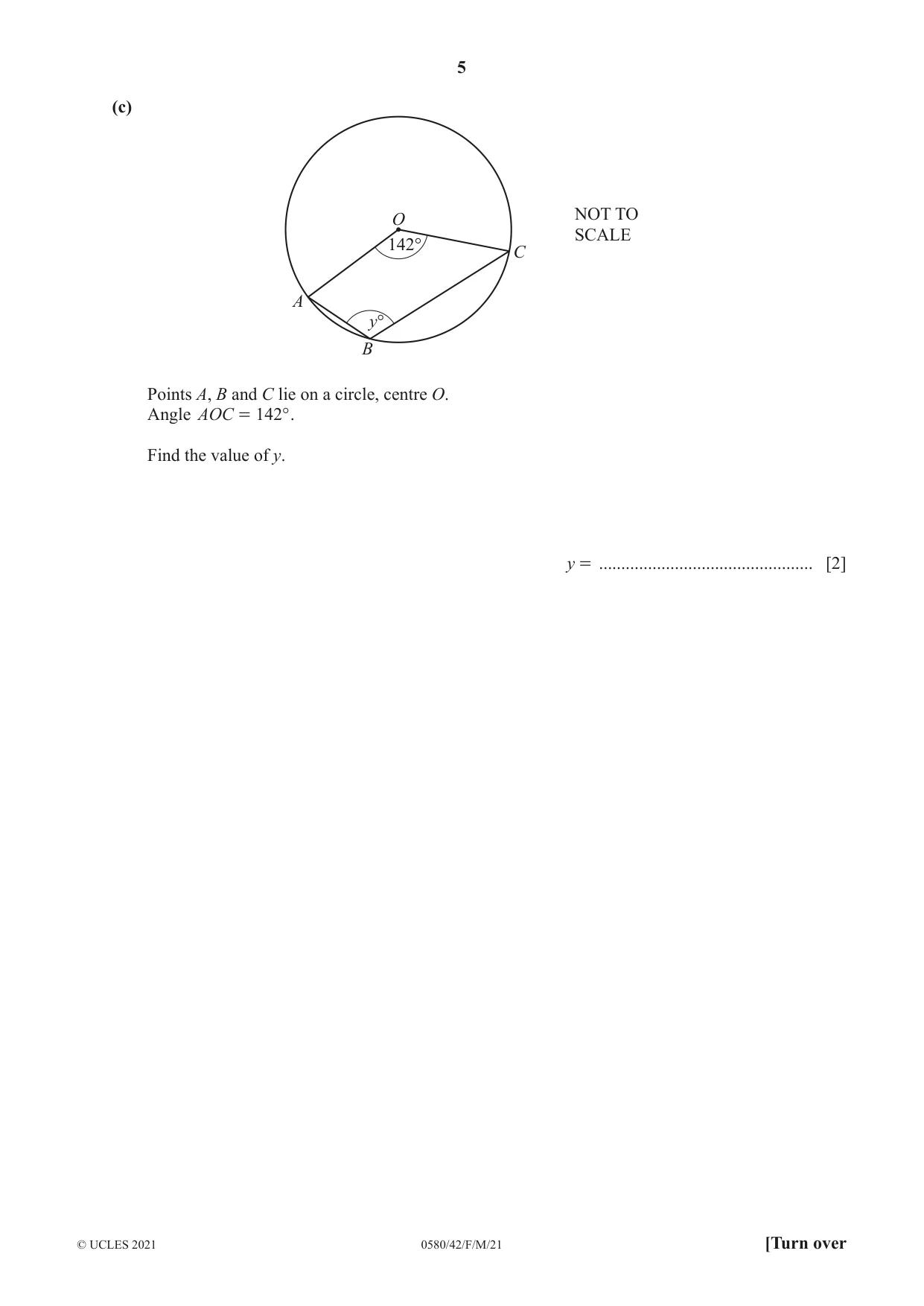 Cambridge IGCSE Mathematics 0580 2021 Feb/March Paper 4 · Variant 2 question paper, page 5 of 20