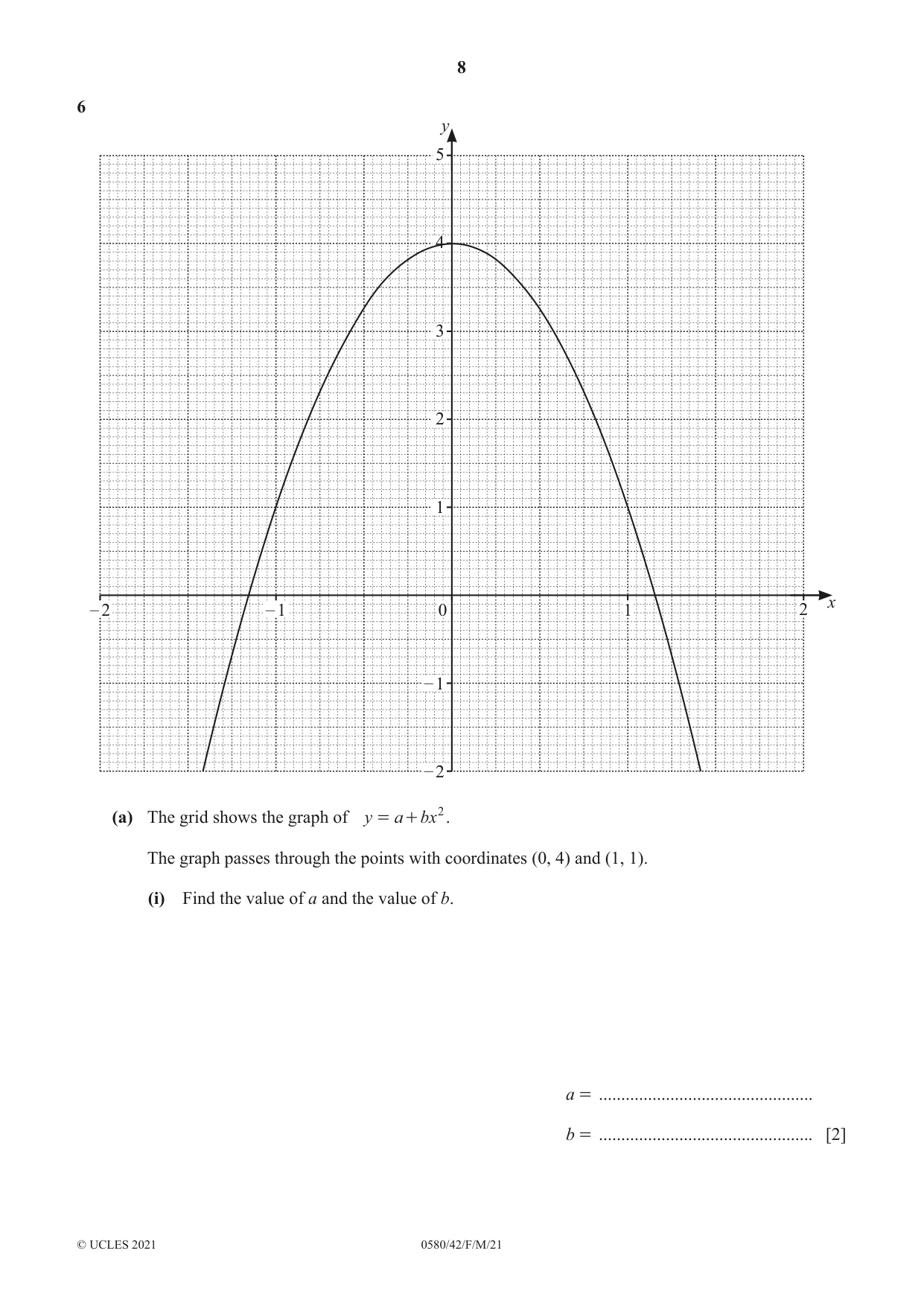 Cambridge IGCSE Mathematics 0580 2021 Feb/March Paper 4 · Variant 2 question paper, page 8 of 20