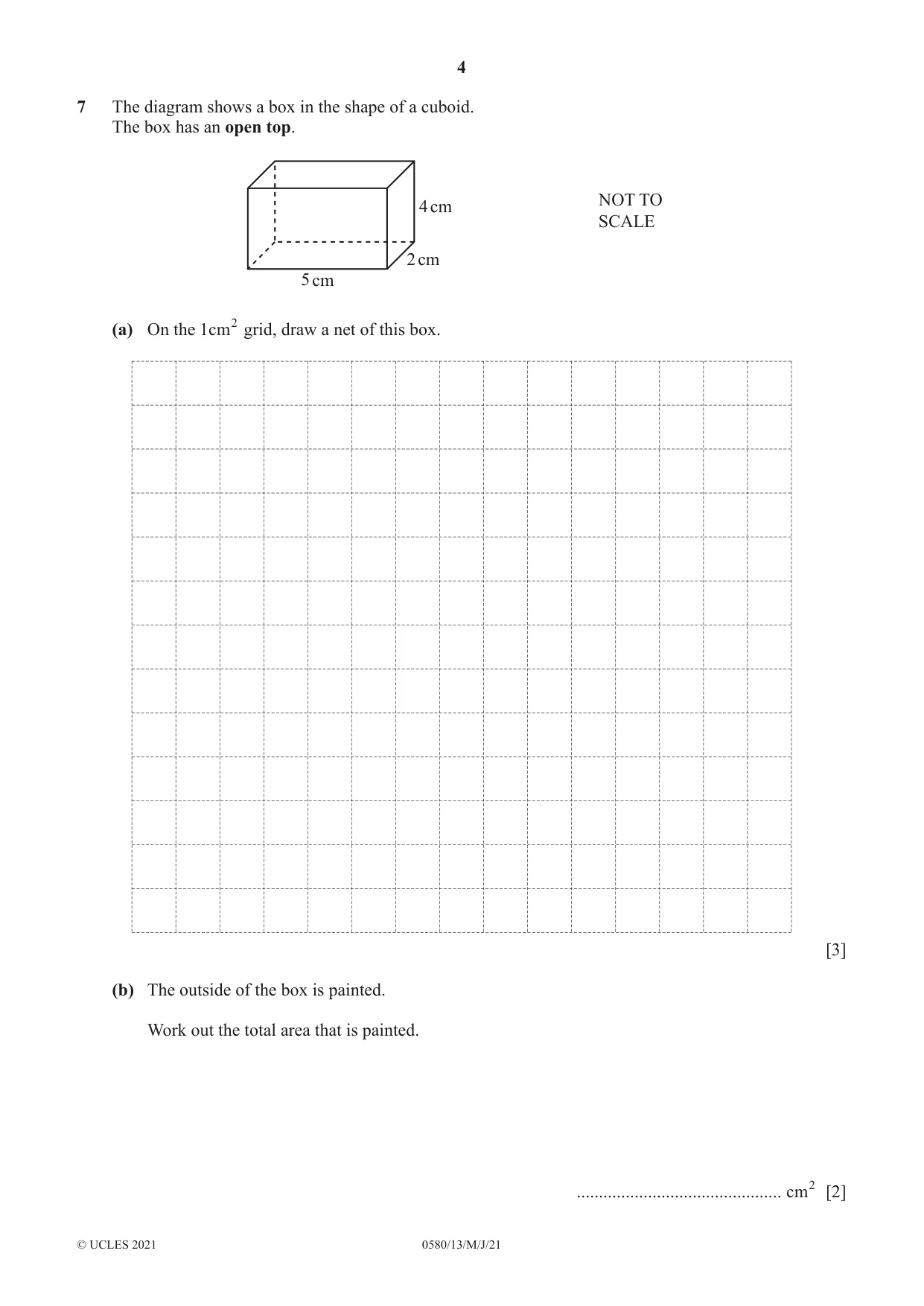 Cambridge IGCSE Mathematics 0580 2021 May/June Paper 1 · Variant 3 question paper, page 4 of 12
