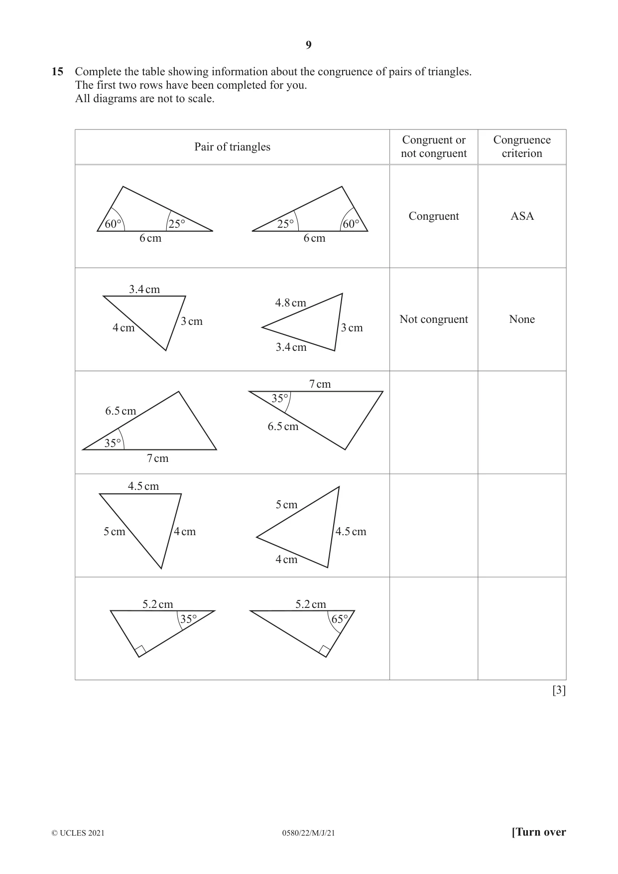 Cambridge IGCSE Mathematics 0580 2021 May/June Paper 2 · Variant 2 question paper, page 9 of 16