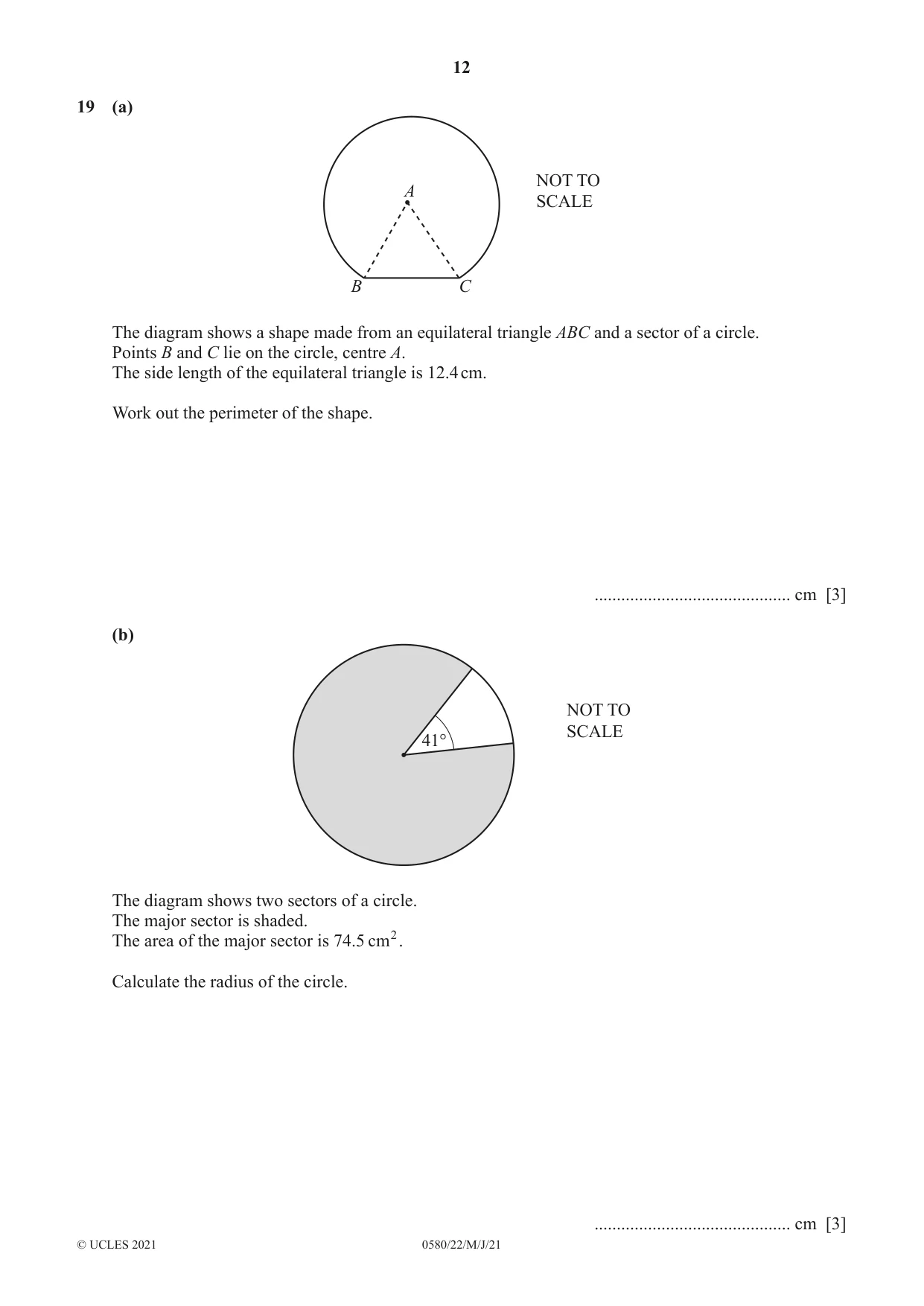 Cambridge IGCSE Mathematics 0580 2021 May/June Paper 2 · Variant 2 question paper, page 12 of 16