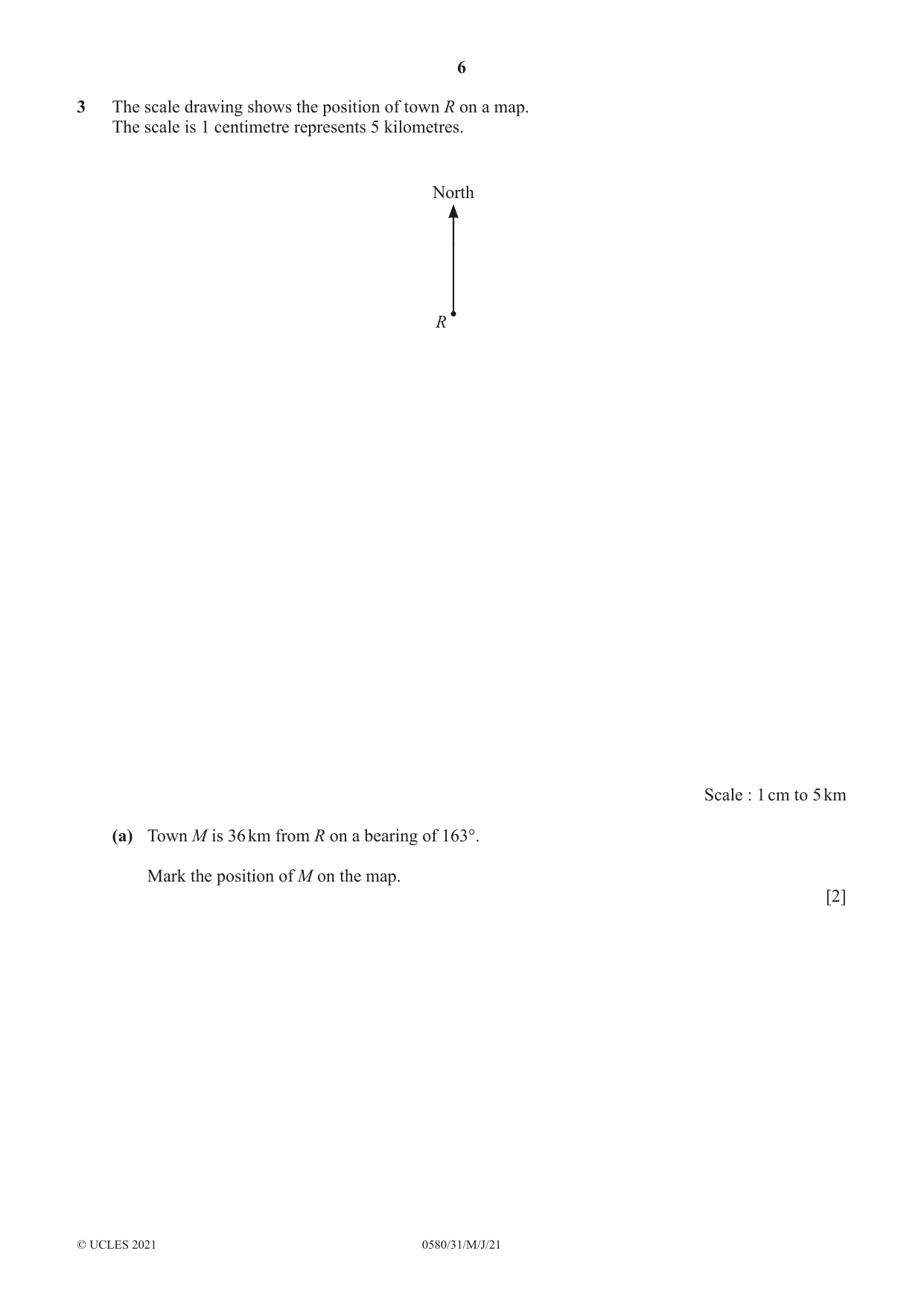 Cambridge IGCSE Mathematics 0580 2021 May/June Paper 3 · Variant 1 question paper, page 6 of 16