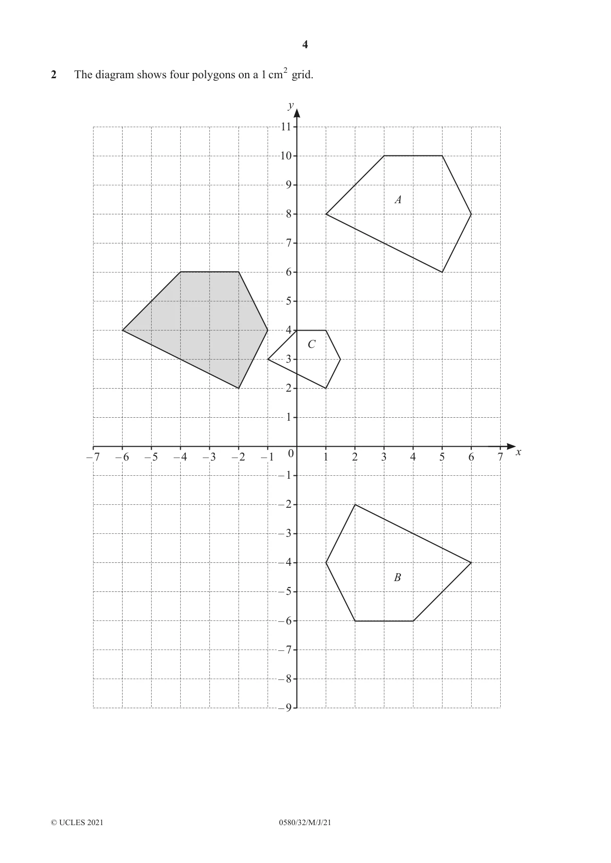 Cambridge IGCSE Mathematics 0580 2021 May/June Paper 3 · Variant 2 question paper, page 4 of 20