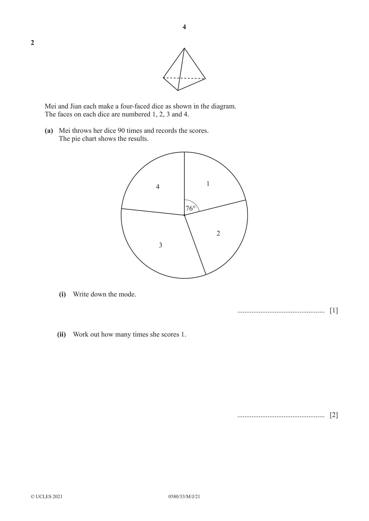 Cambridge IGCSE Mathematics 0580 2021 May/June Paper 3 · Variant 3 question paper, page 4 of 20