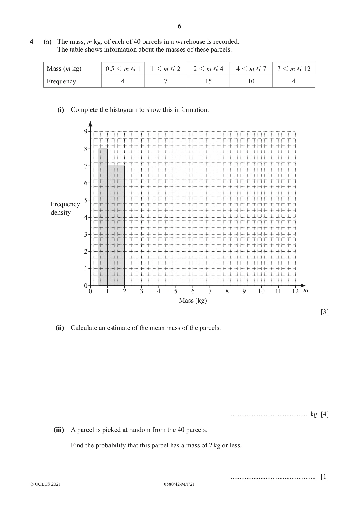 Cambridge IGCSE Mathematics 0580 2021 May/June Paper 4 · Variant 2 question paper, page 6 of 16